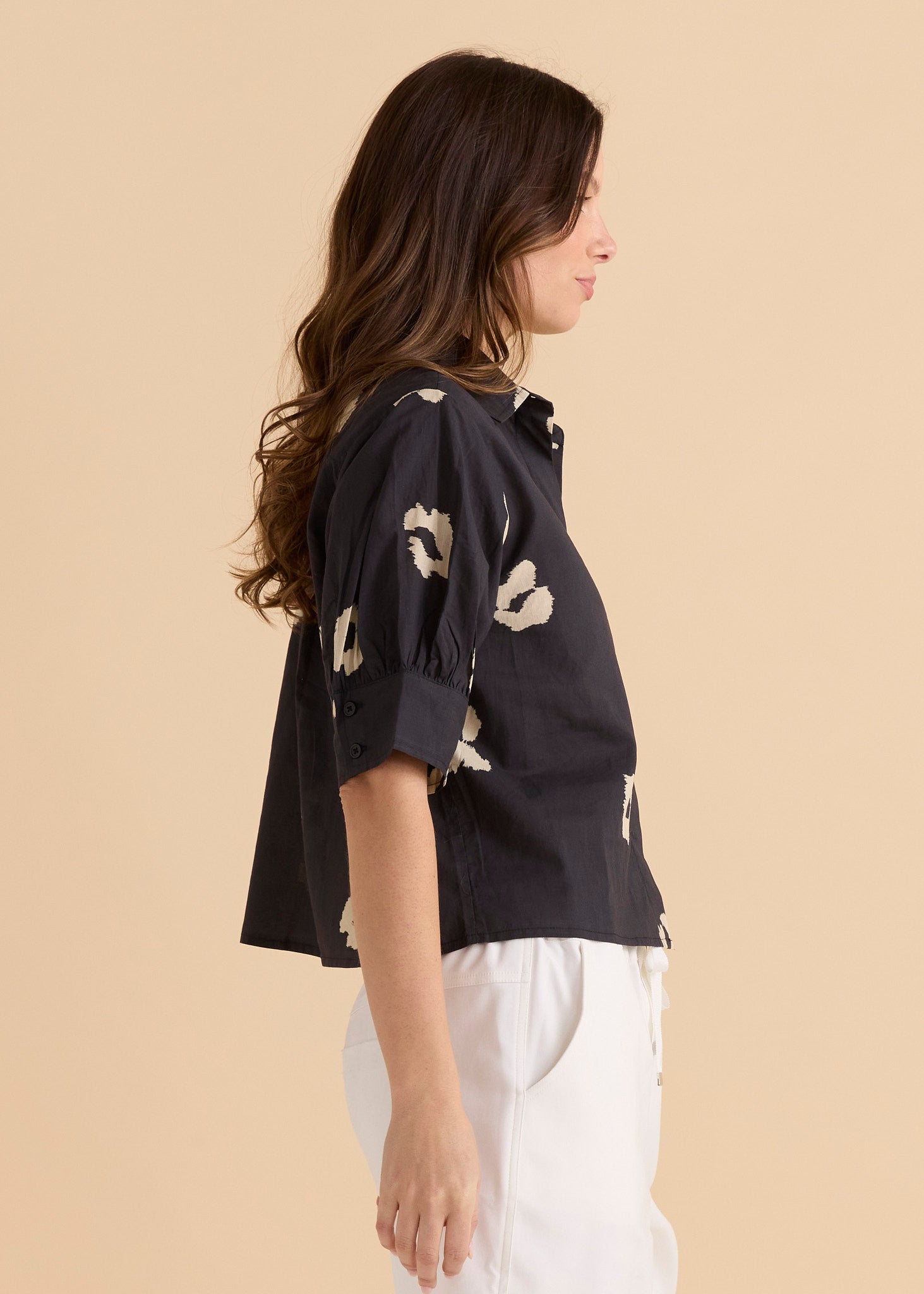 Reagan Poplin Shirt - Leopard Print