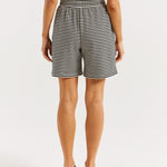 Harvard Short - Cream & Black Stripe