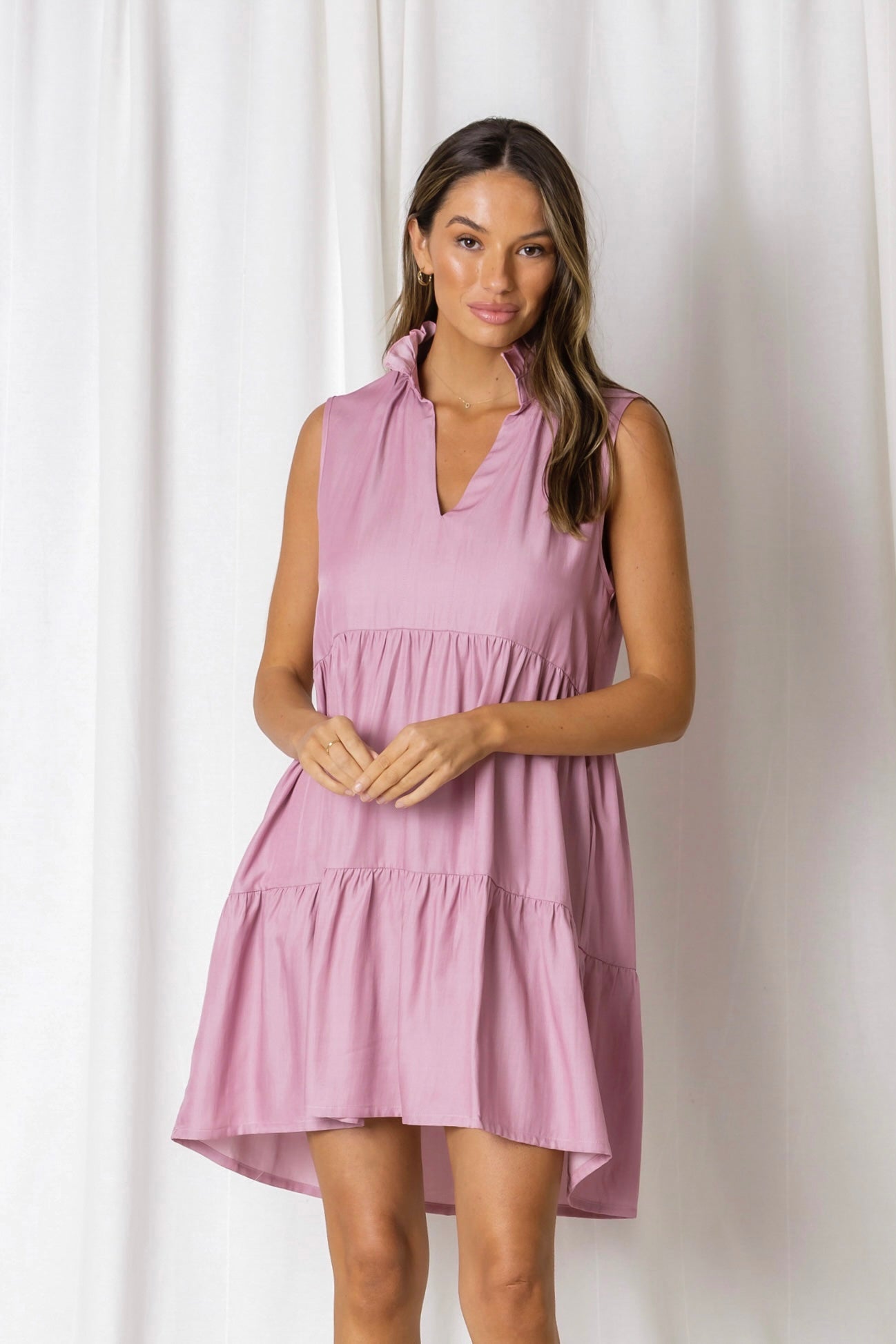 Hazel tiered dress - Dusty Rose