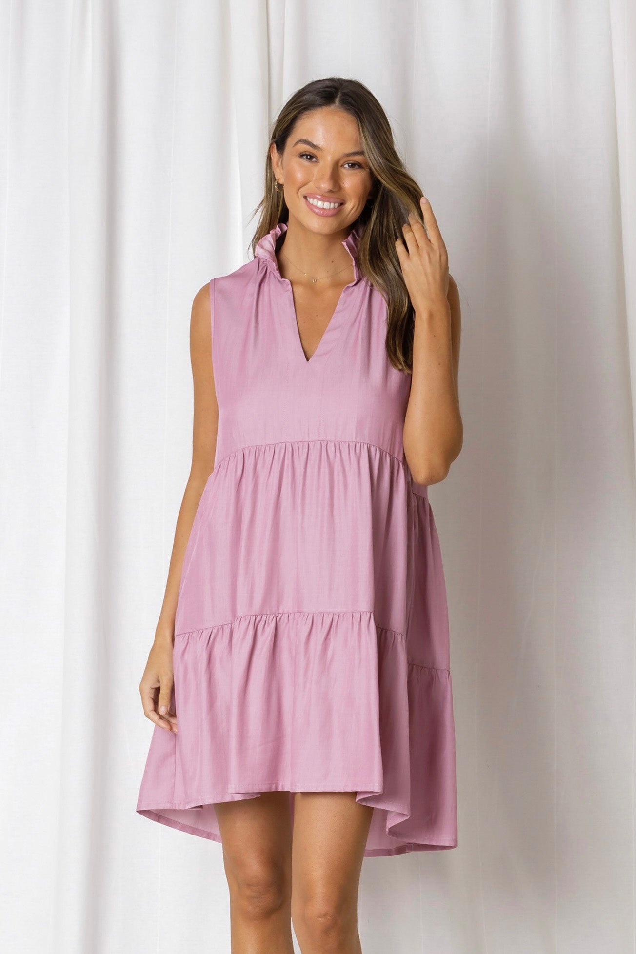 Hazel tiered dress - Dusty Rose