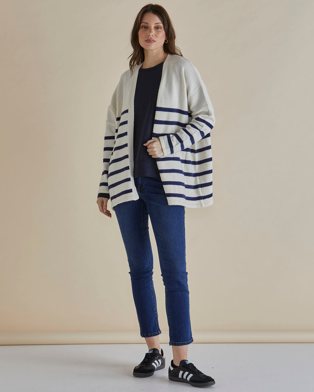 Emy Cardigan - Blue/White Stripe