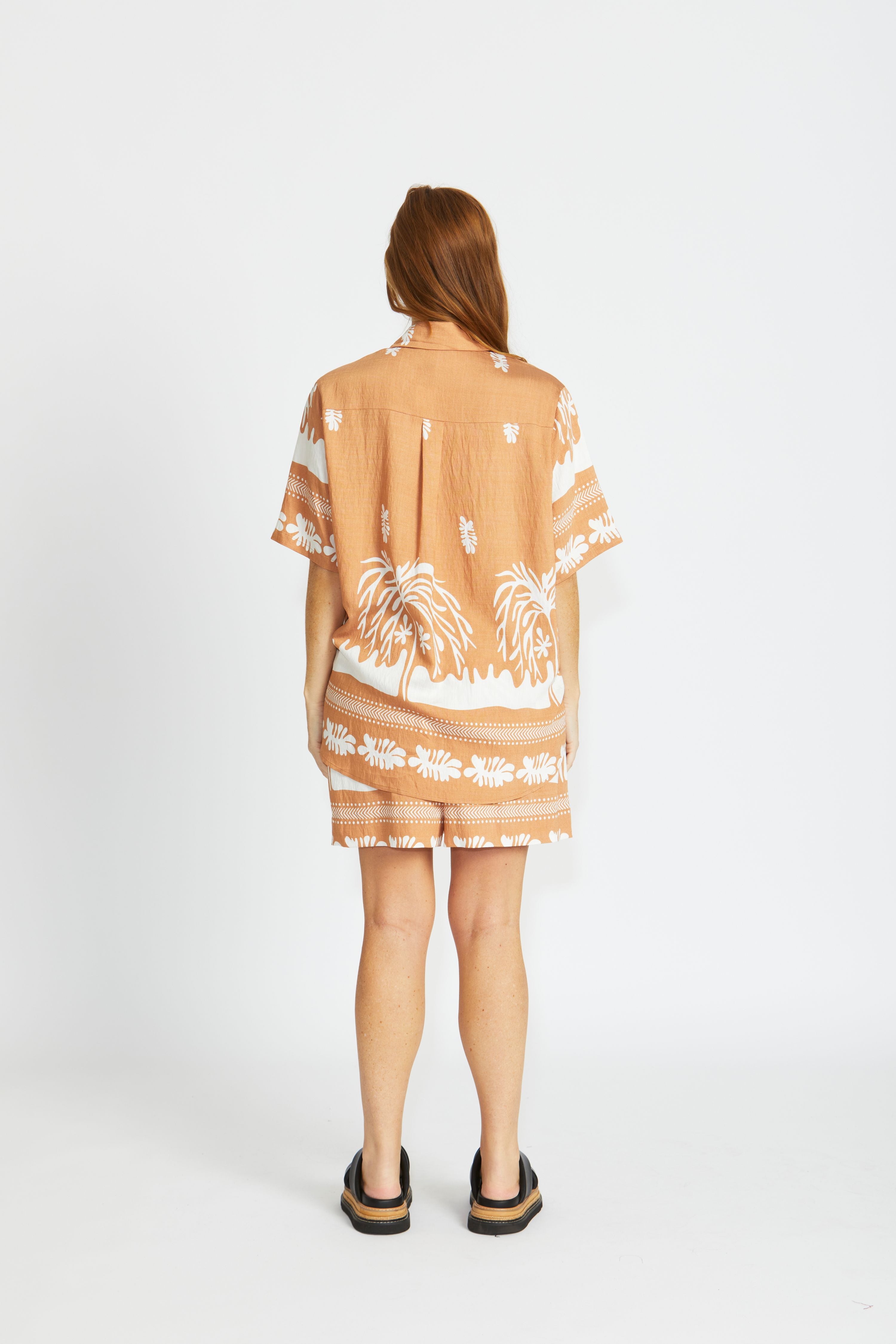 Avery Shorts - Terracotta Palm