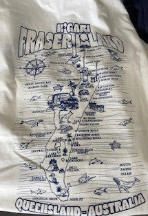 Kgari (Fraser Island) Map Shirt - Cream
