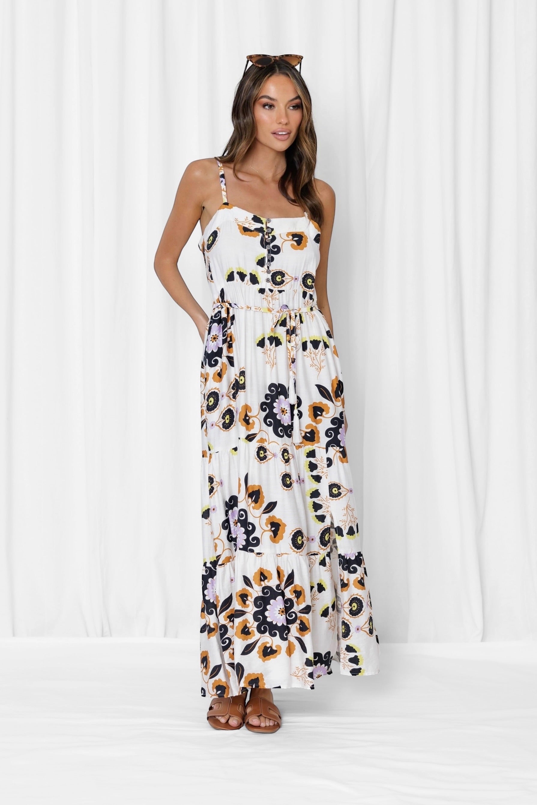 Freya Maxi Dress - white floral