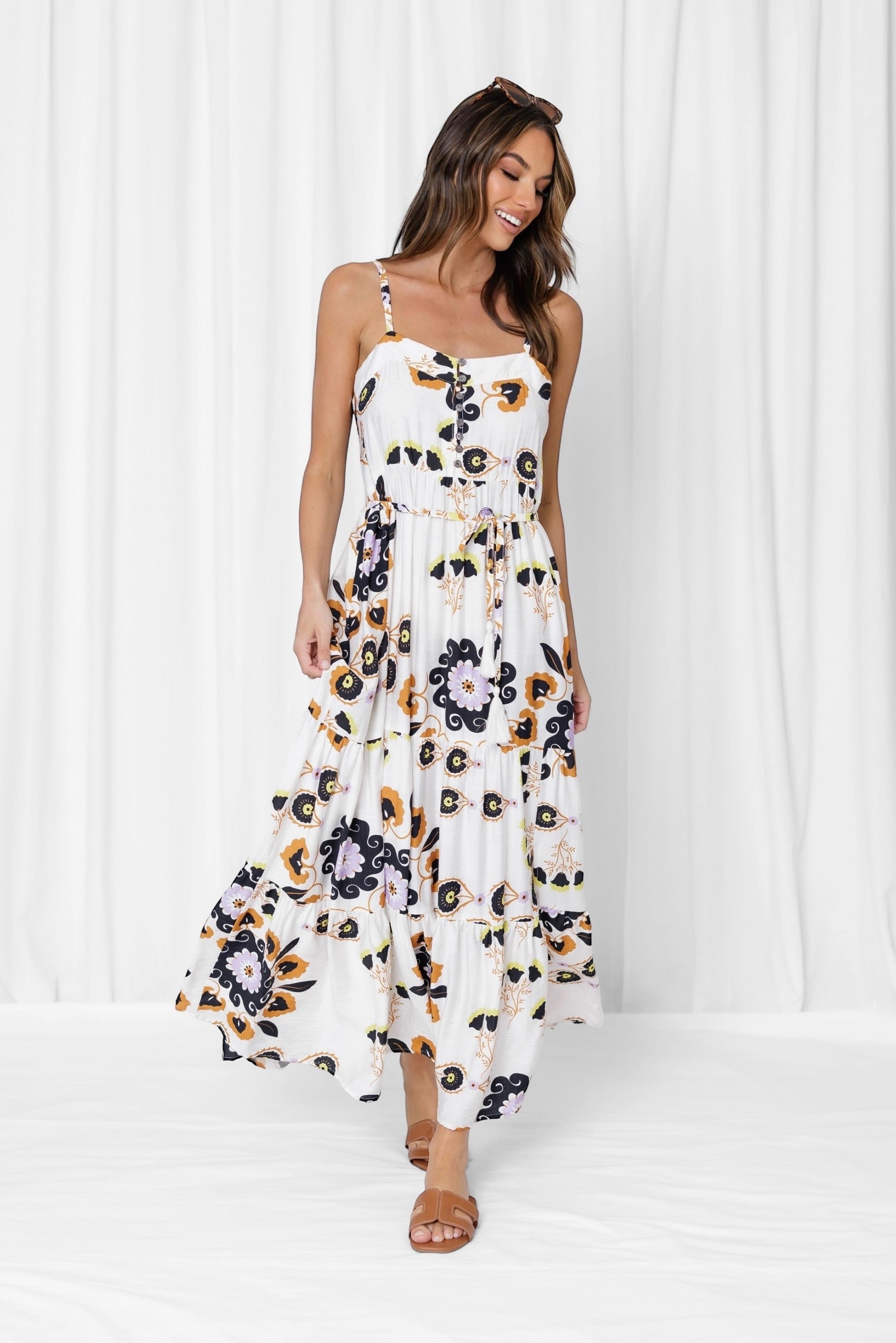 Freya Maxi Dress - white floral