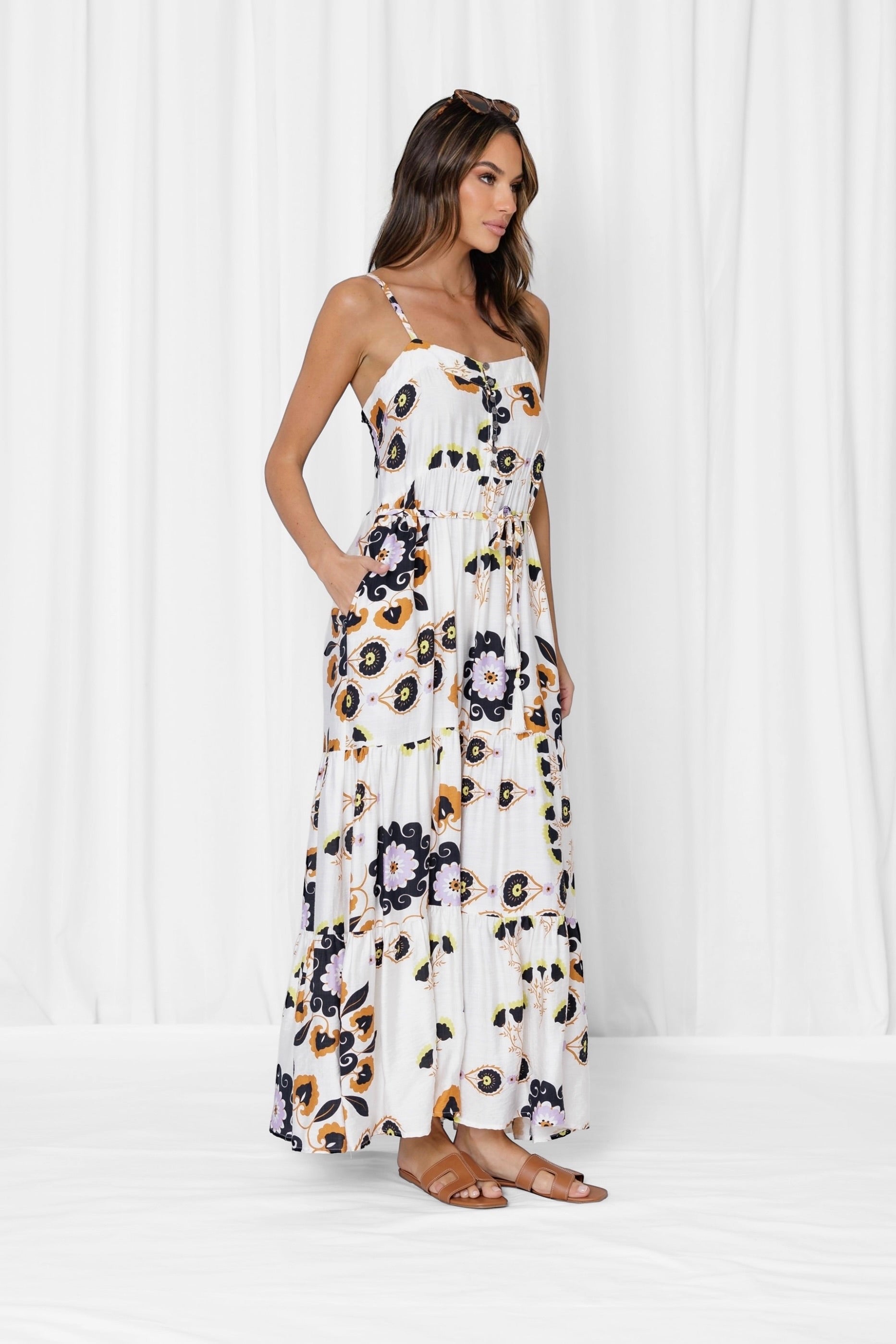 Freya Maxi Dress - white floral