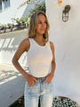 Janey Rib Singlet - White