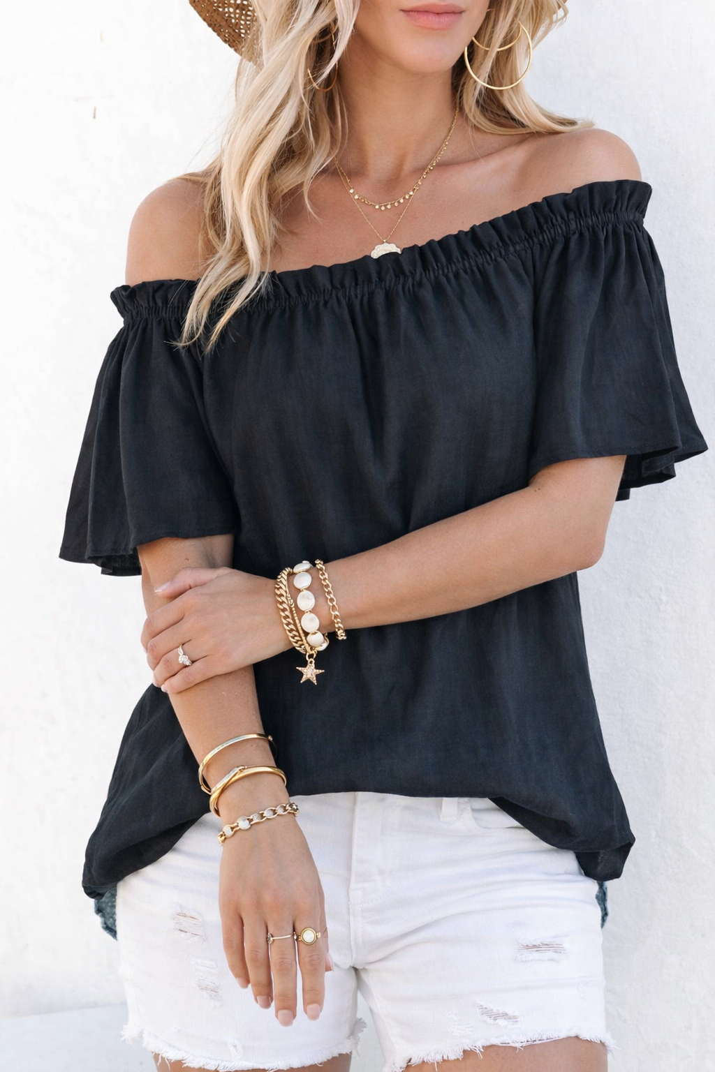Jessica Shoulder Top - Coal