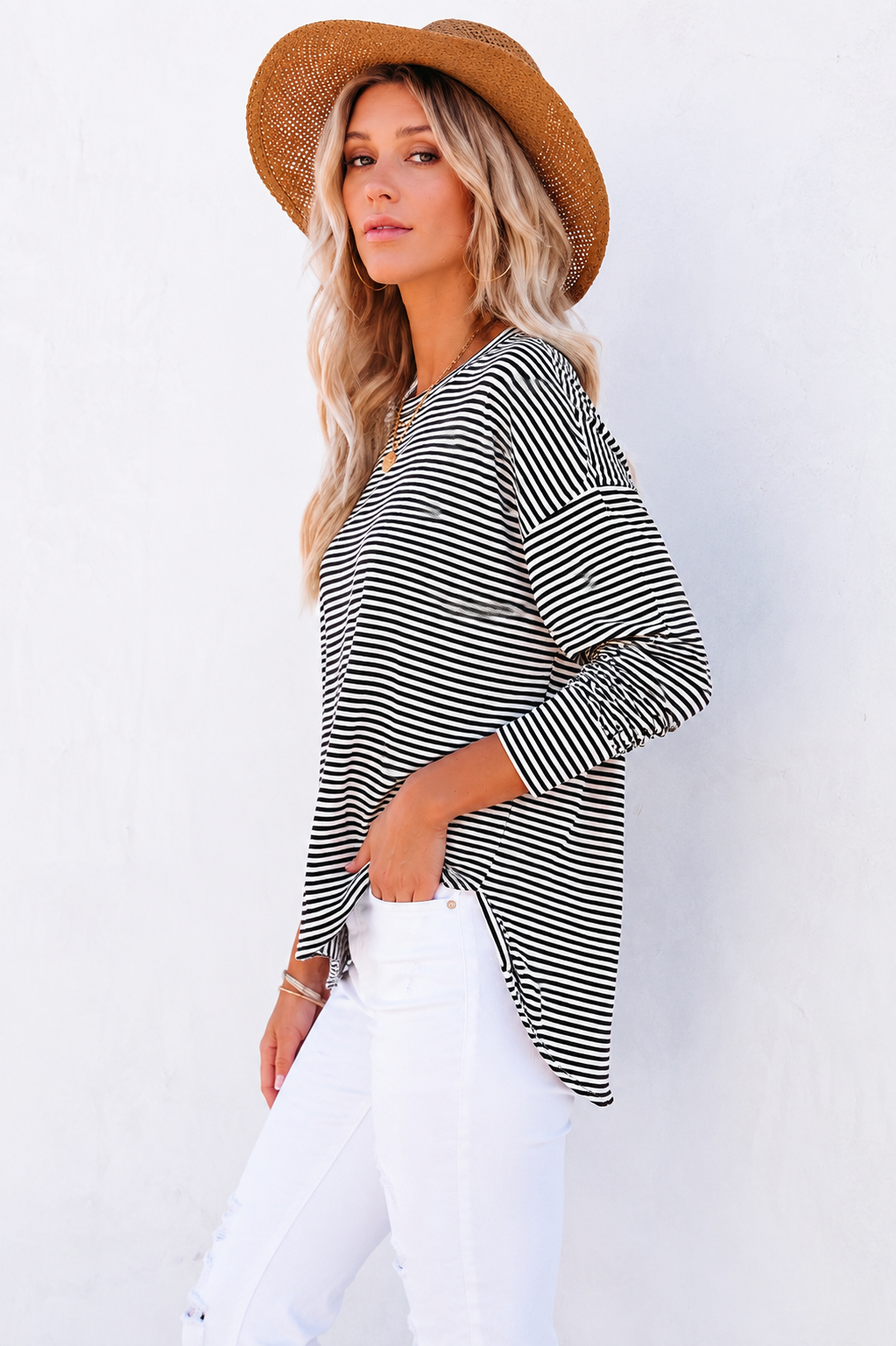 Jessie Long Sleeve Tee - Blue Stripe