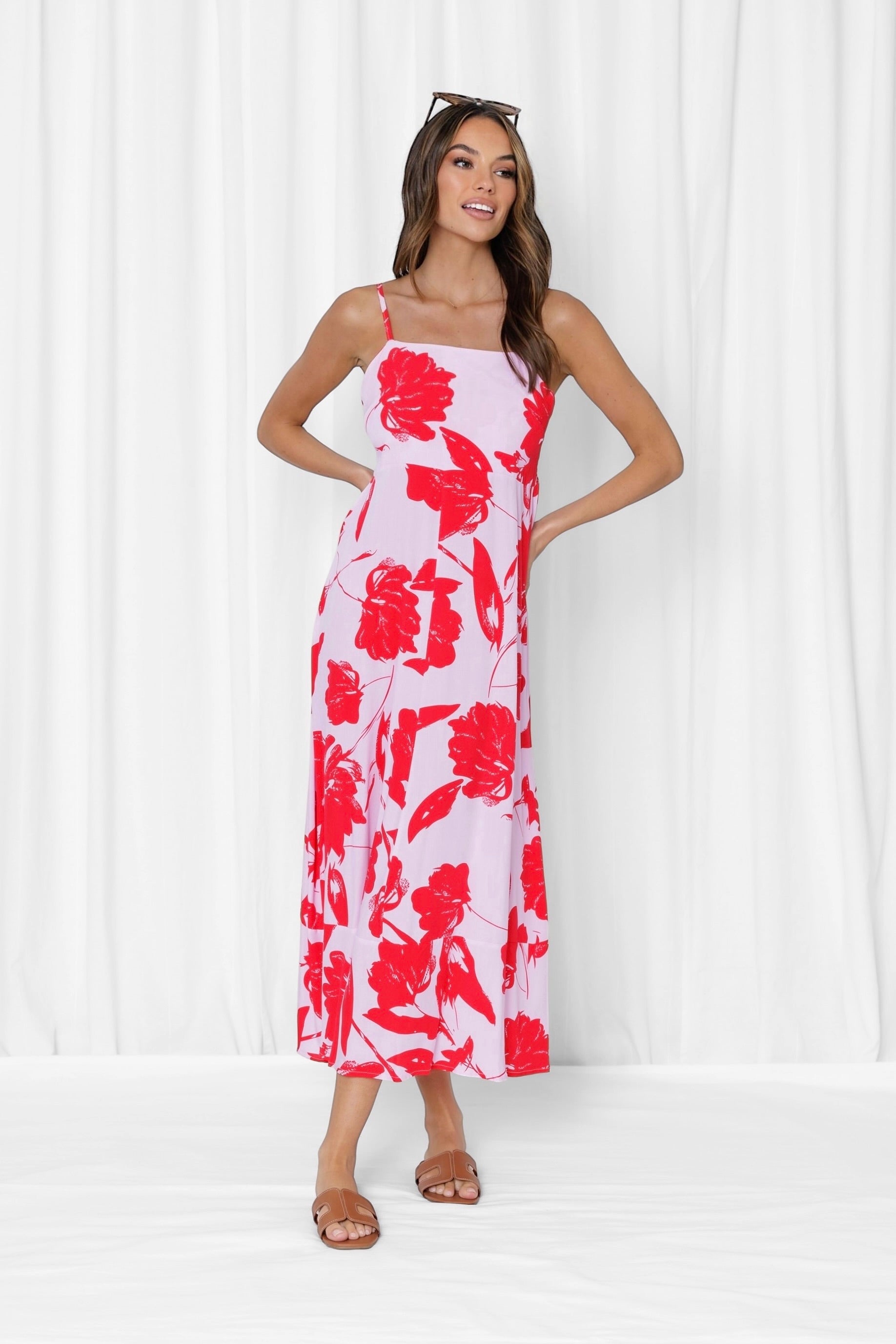 Felicity Floral Maxi Dress - Red
