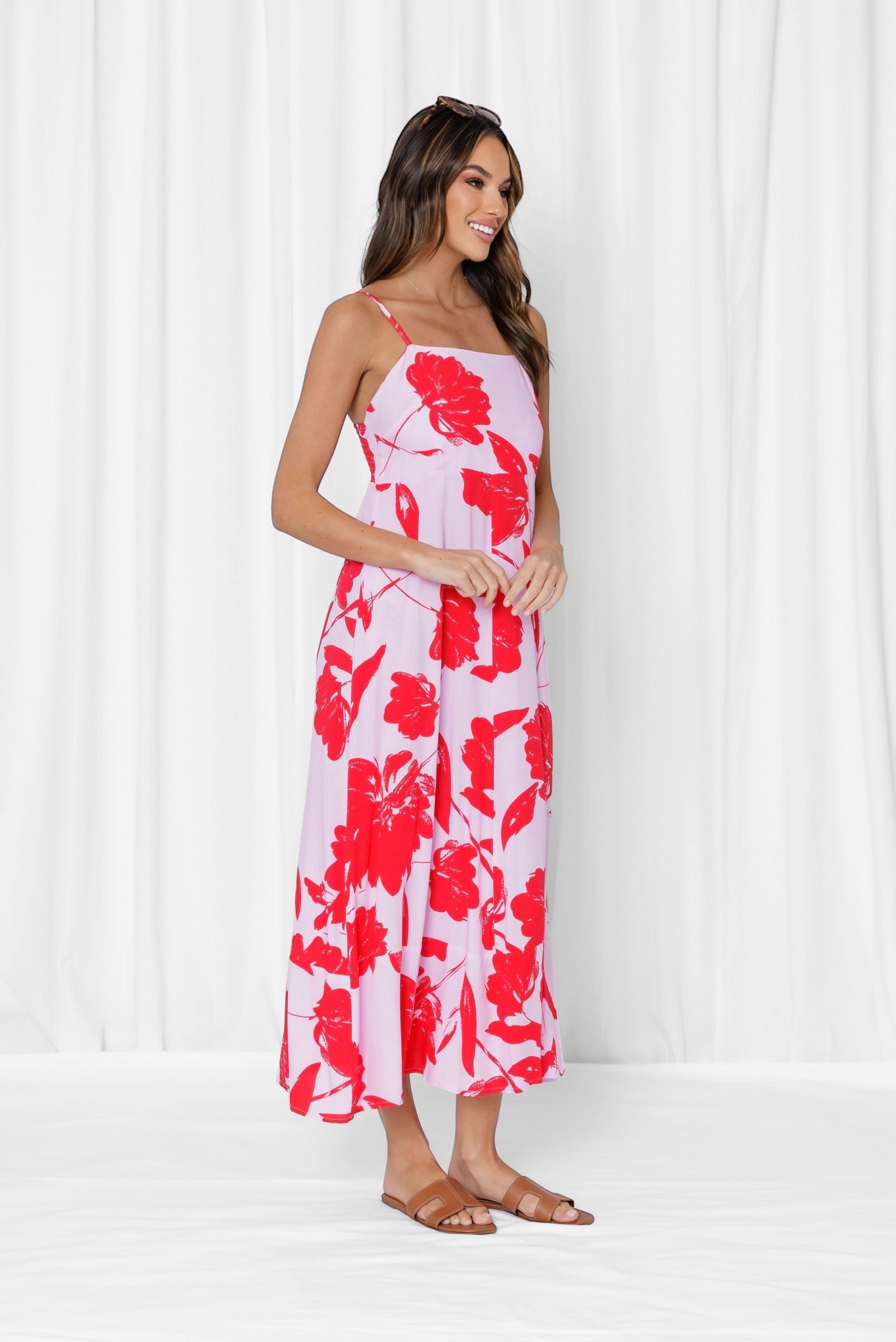Felicity Floral Maxi Dress - Red