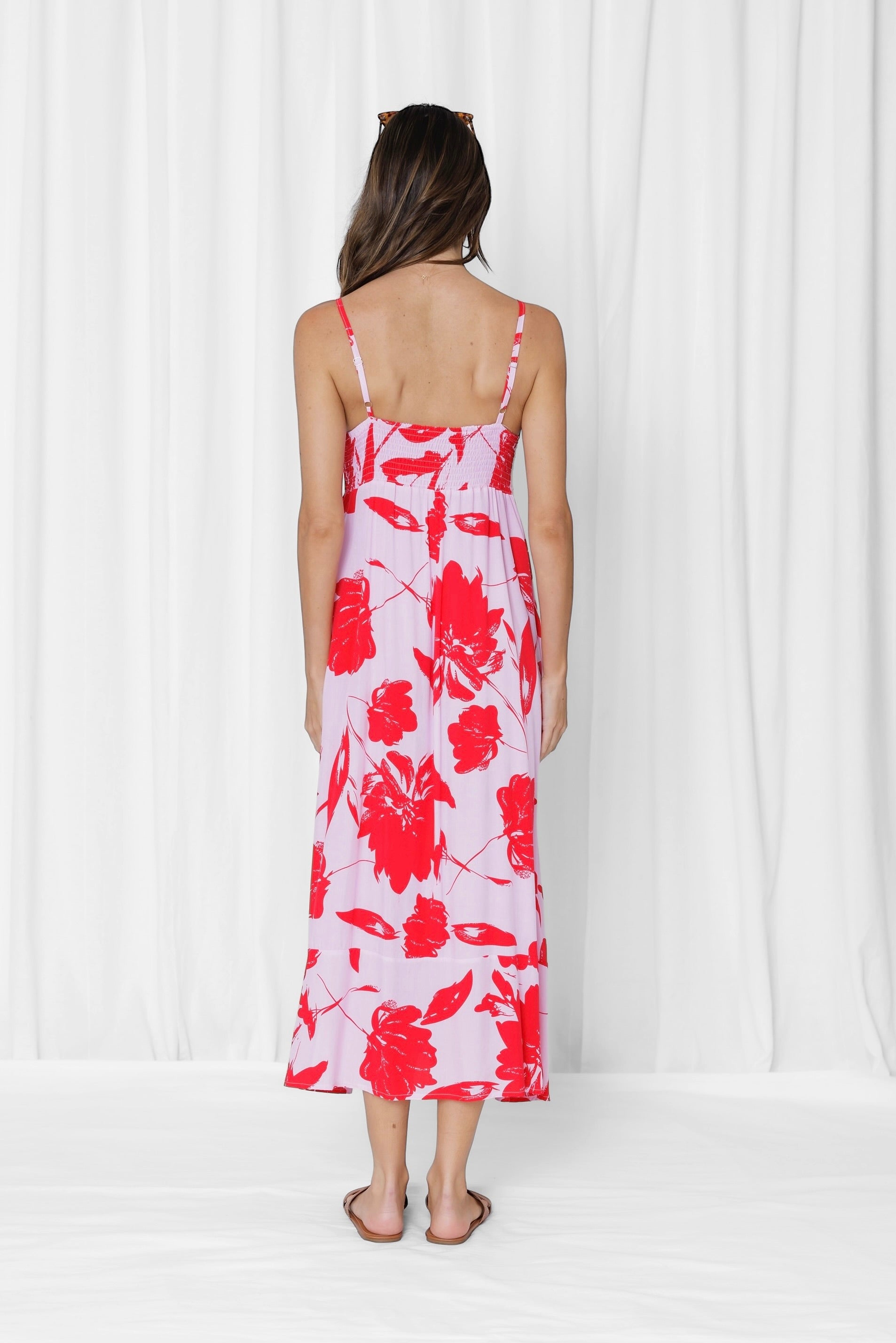 Felicity Floral Maxi Dress - Red