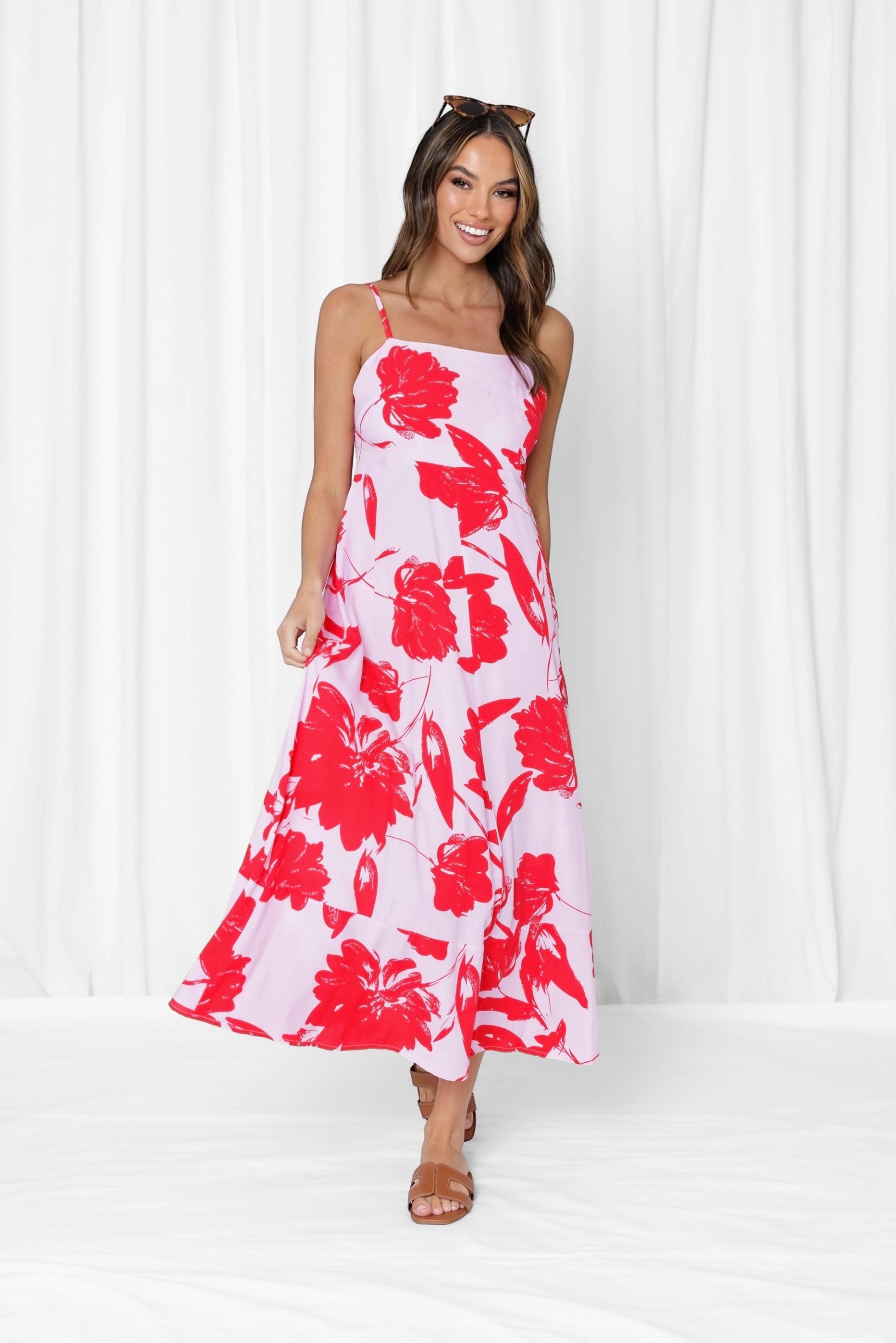 Felicity Floral Maxi Dress - Red