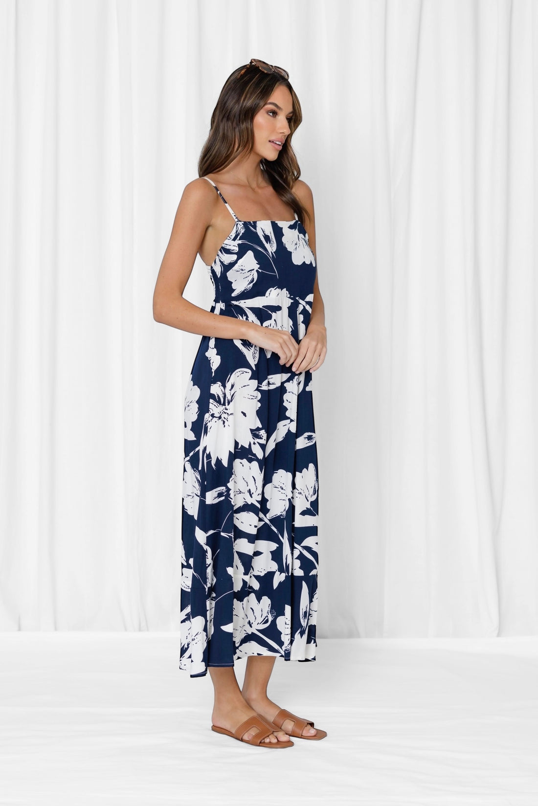 Felicity Floral Maxi Dress - Navy