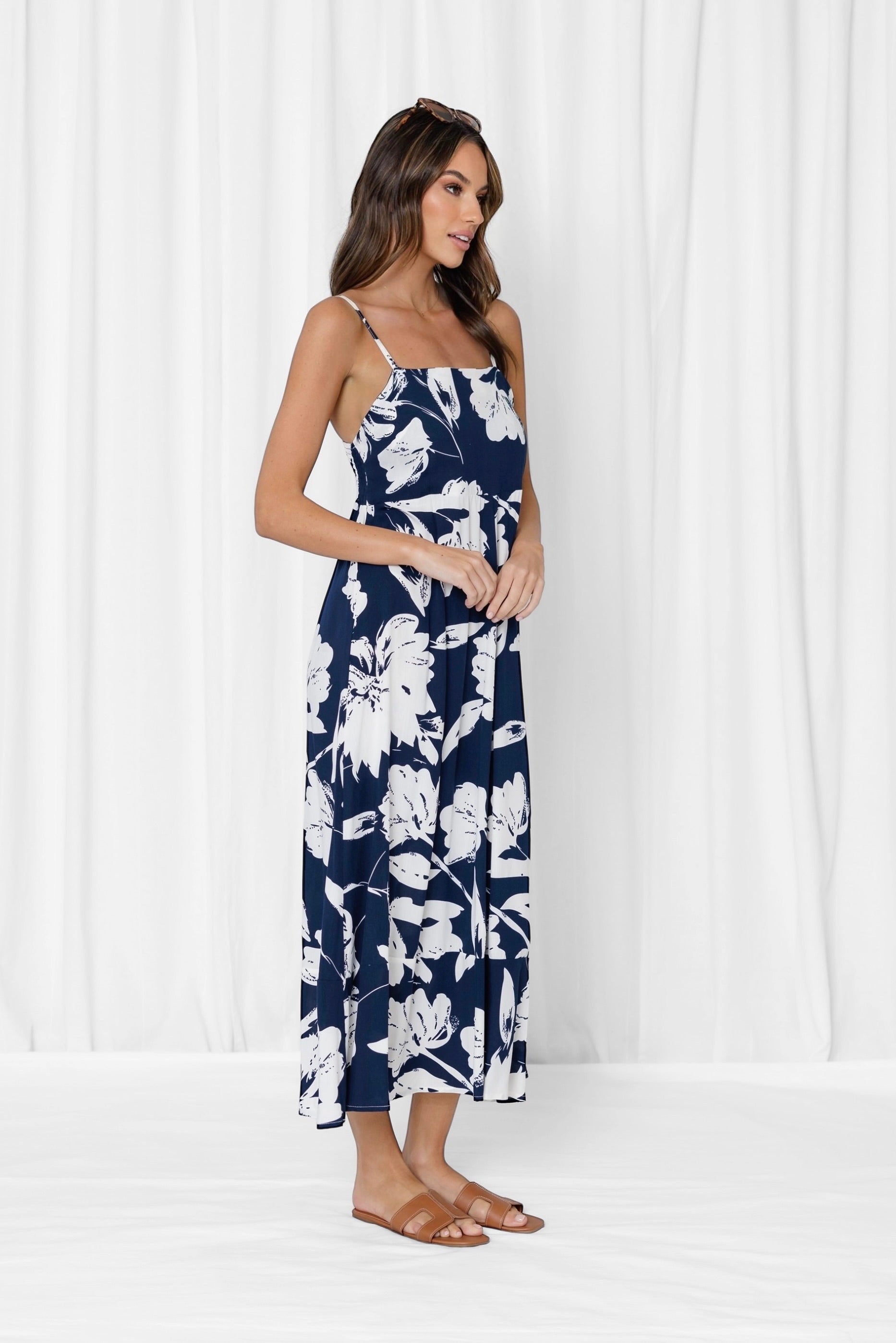 Felicity Floral Maxi Dress - Navy