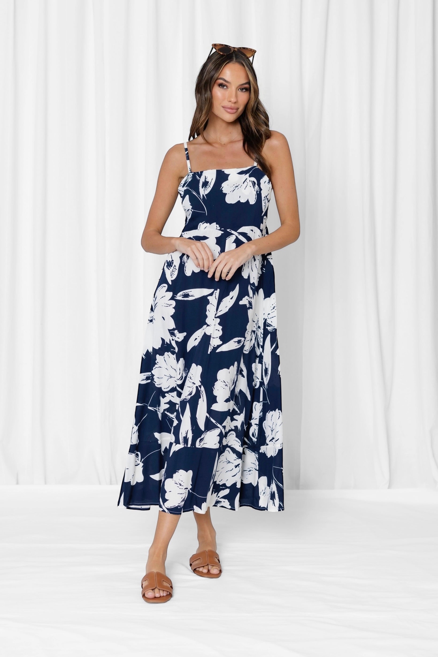 Felicity Floral Maxi Dress - Navy