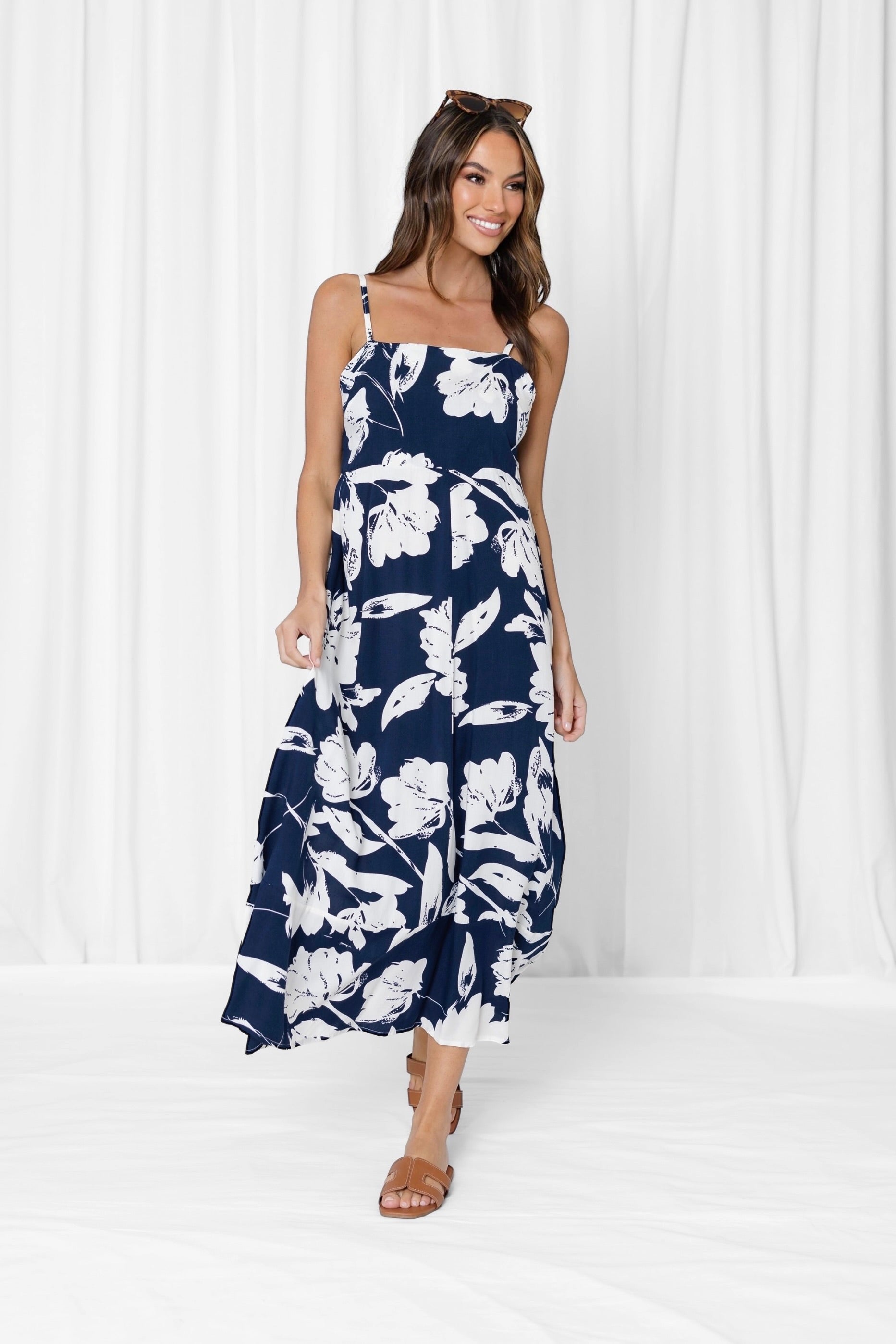 Felicity Floral Maxi Dress - Navy