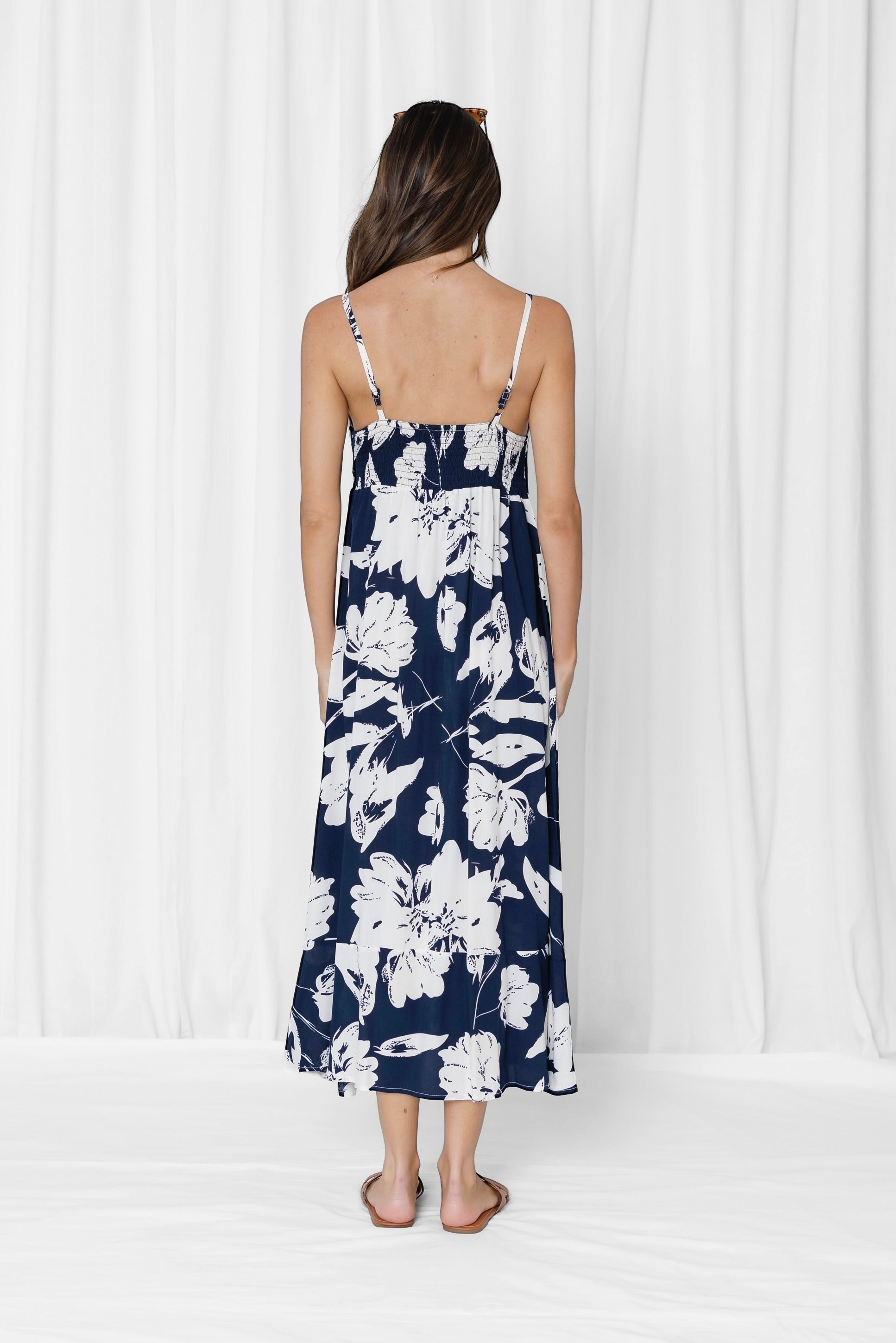 Felicity Floral Maxi Dress - Navy