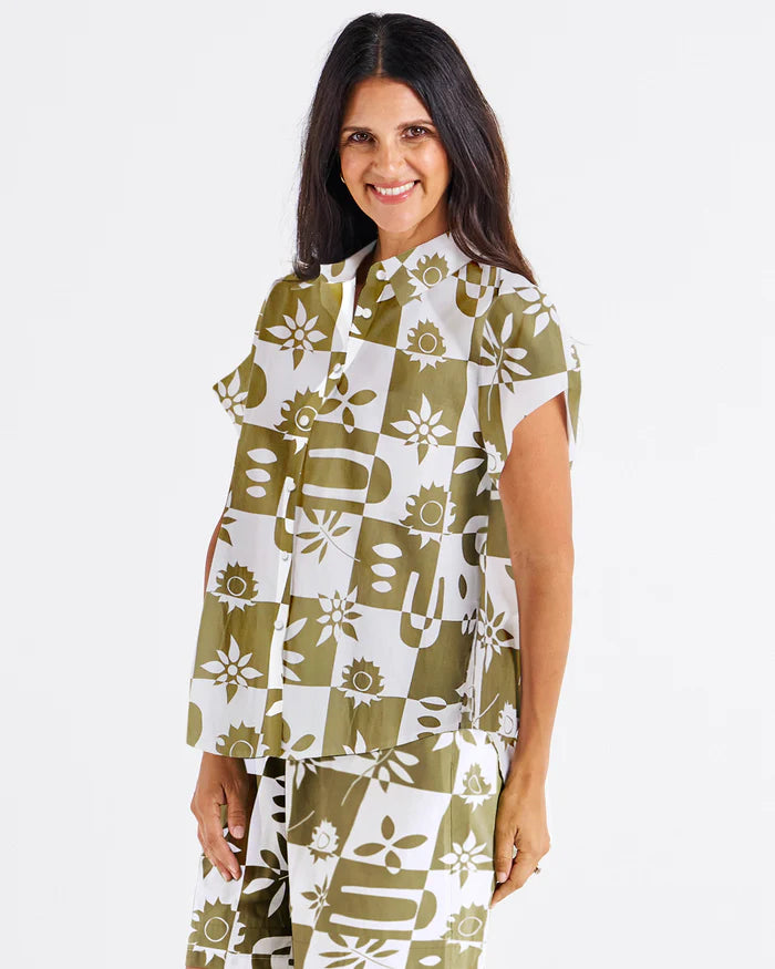 Mara Short Sleeve Shirt - Geo Floral