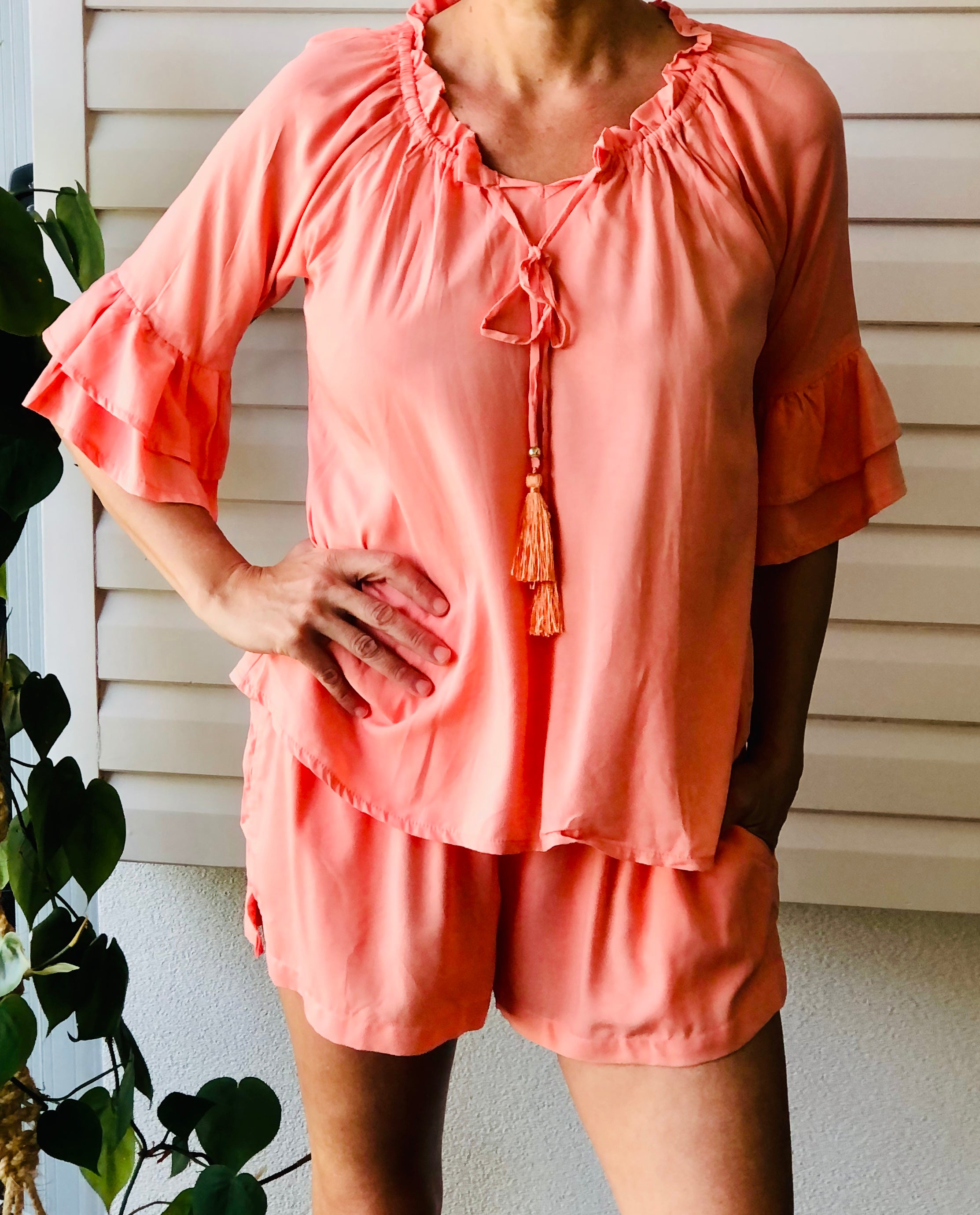 Bailey Coral Shorts | Coral Bailey Shorts | Beach Shakk Rainbow Beach