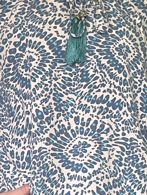 Mila Top - Blue & White Print