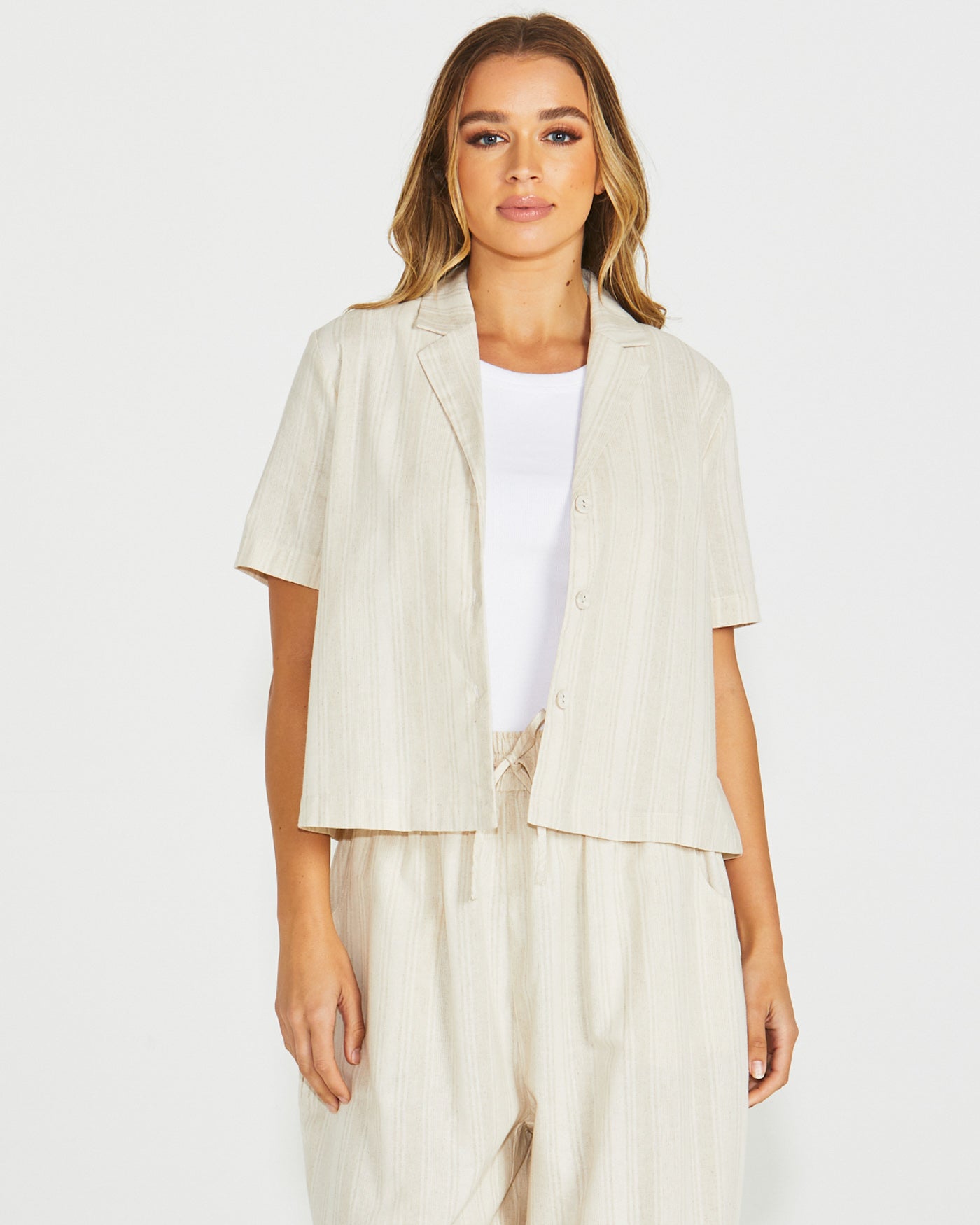 Odell Short Sleeve Top - Natural Print