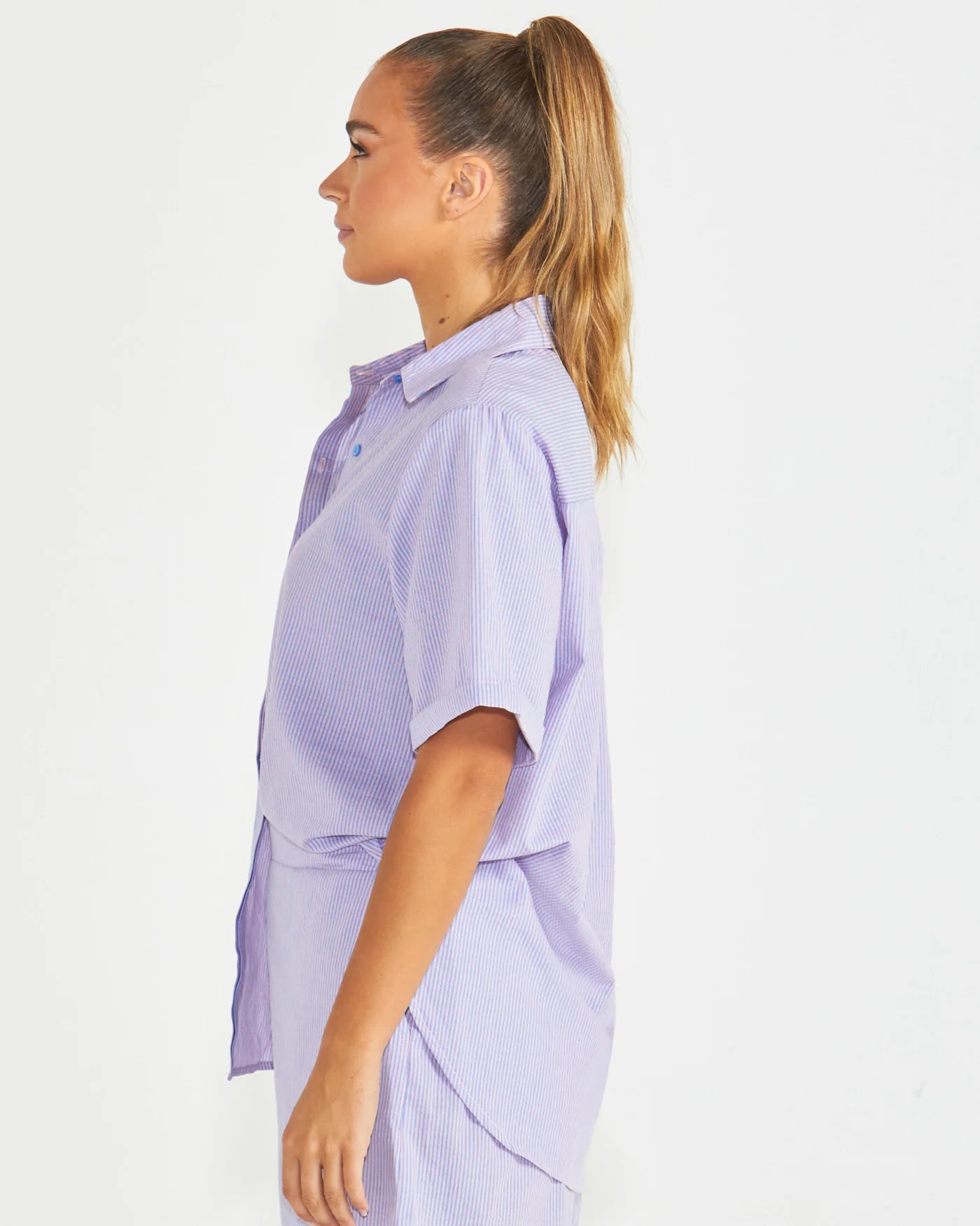 Phillipa Shirt - Blue/Pink Stripe