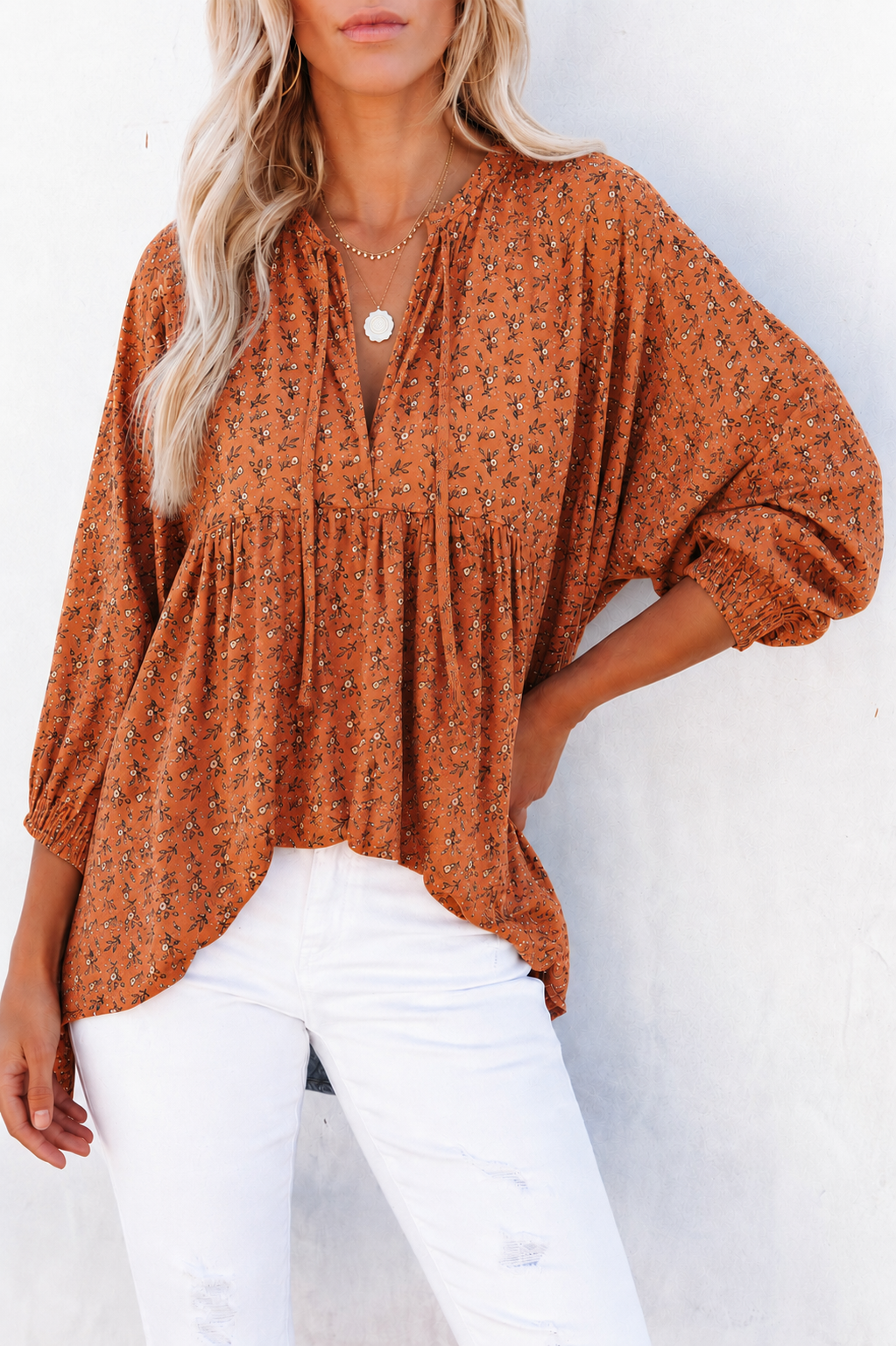 Shannon Boho Top - Ditsy