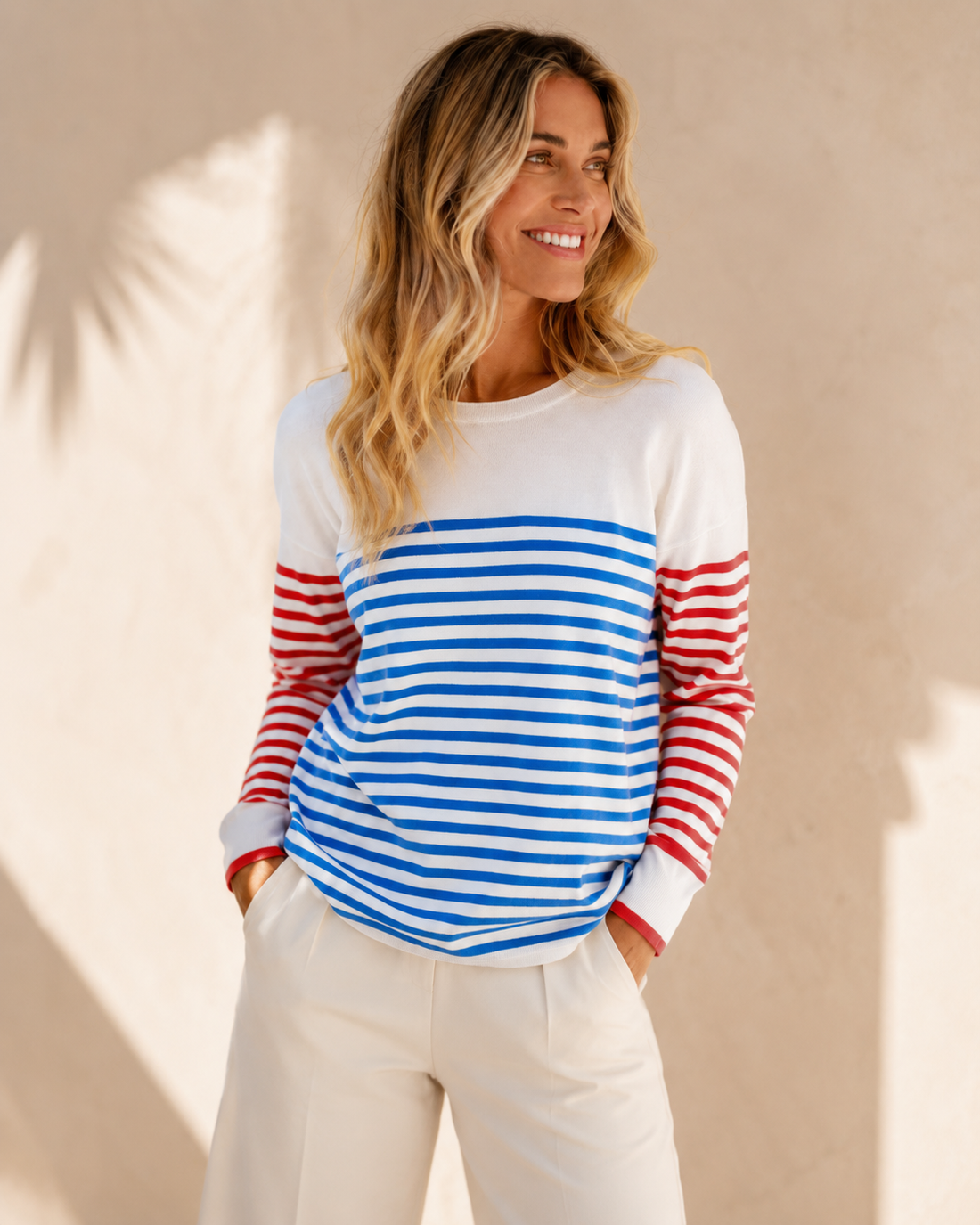 Sophie Knit - Blue & Red Stripe