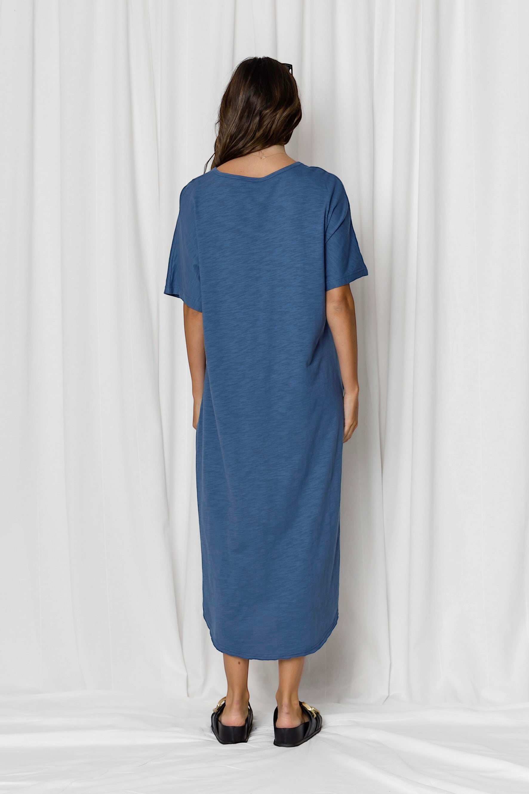 Ella Star Cotton Slub Tee - Denim