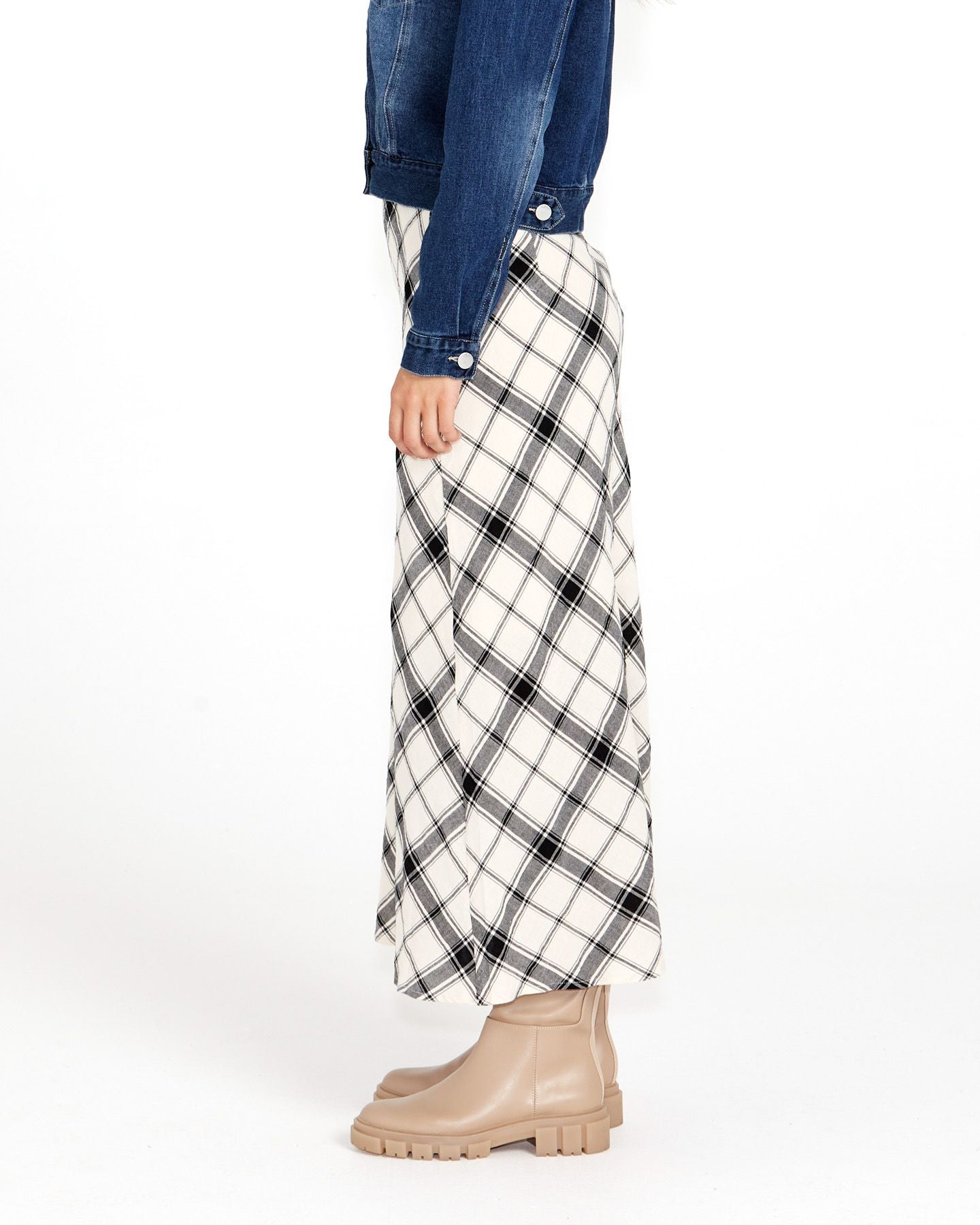 Valentina Bias Skirt - Check