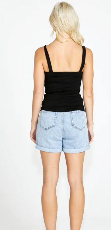 Kate V Neck Tank - Black