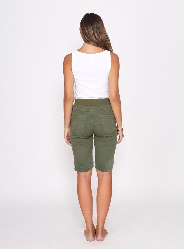 Riley Denim Shorts - Khaki