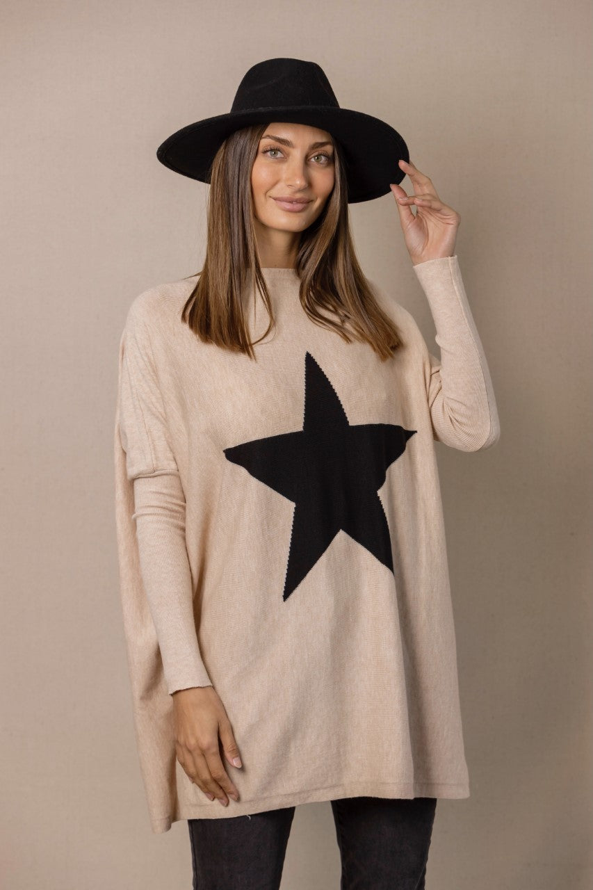 Willow boxy star knit - Oatmeal