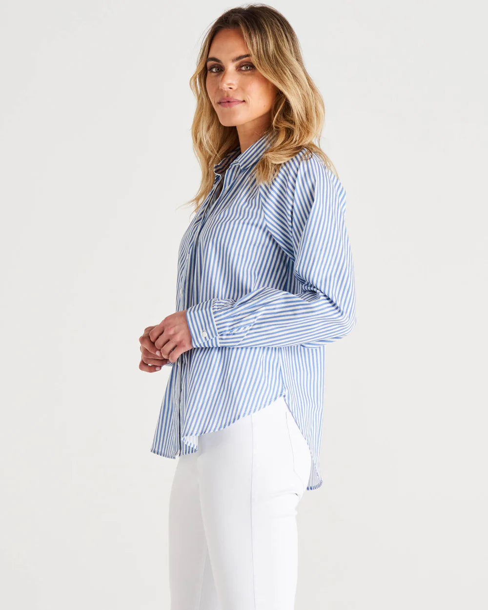 Jackie Blouse - Blue Stripe