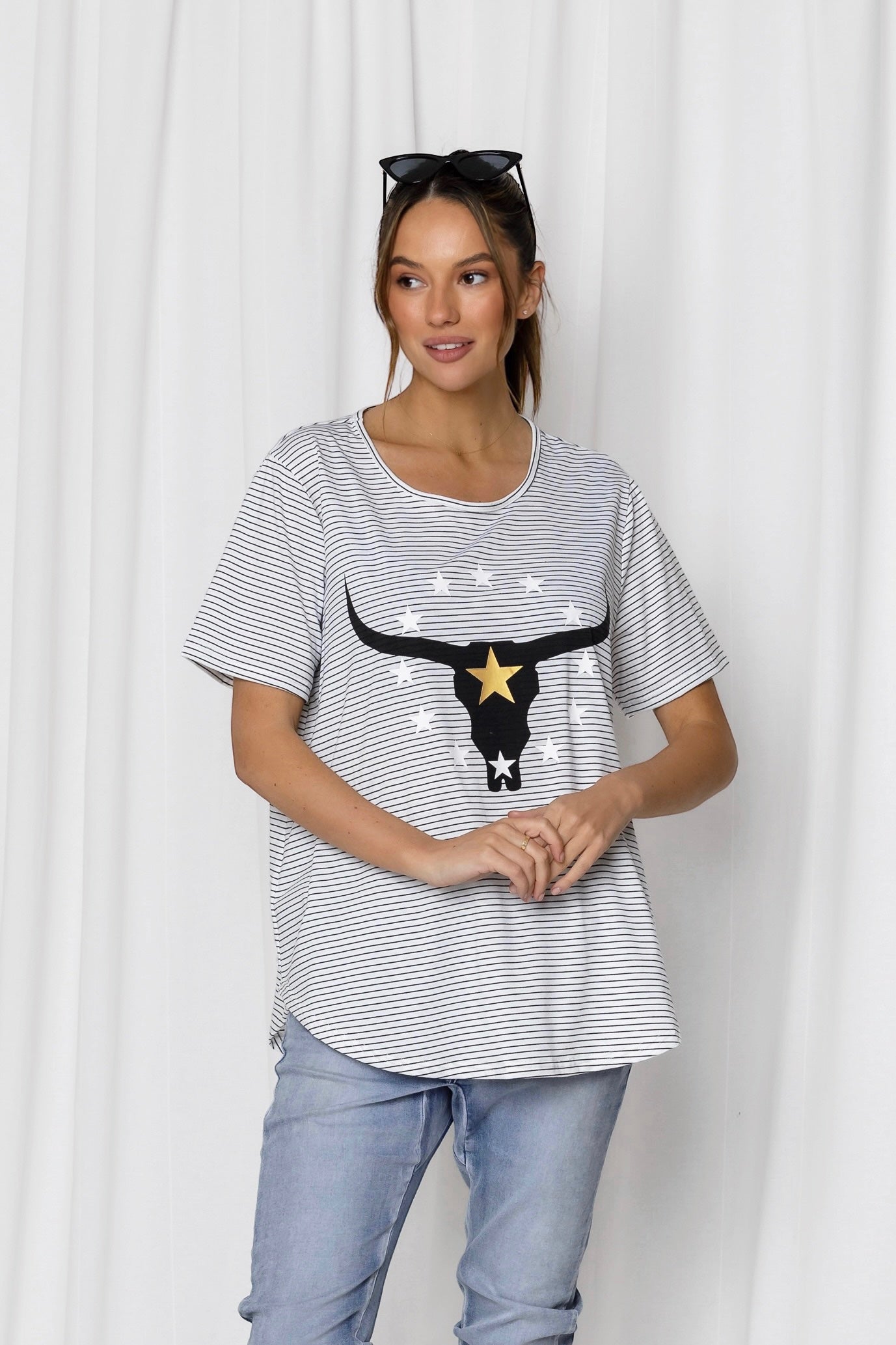 Steer Tee - Black Stripe