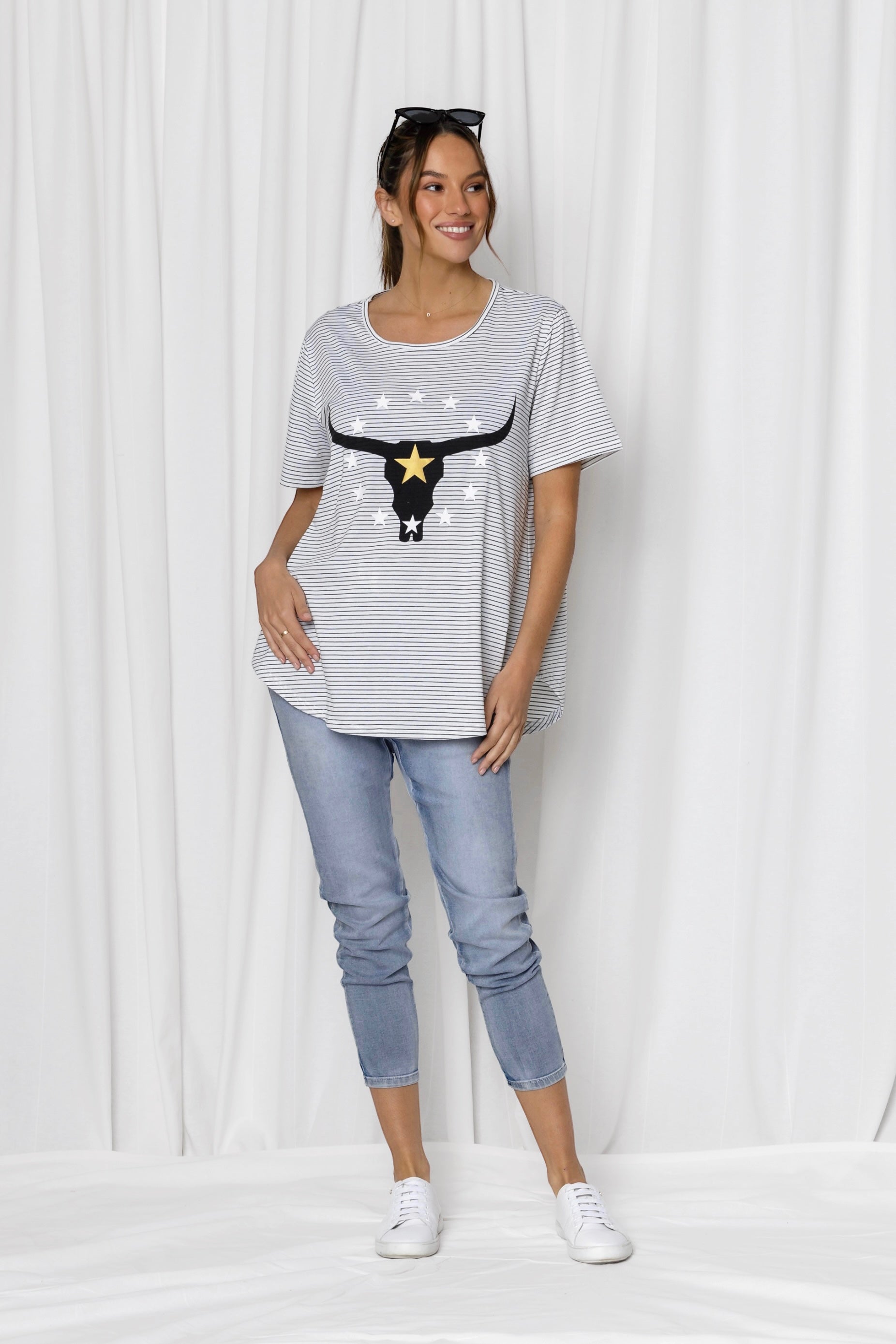 Steer Tee - Black Stripe