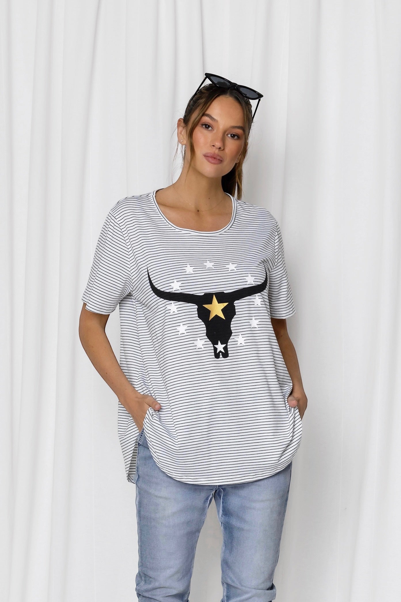 Steer Tee - Black Stripe