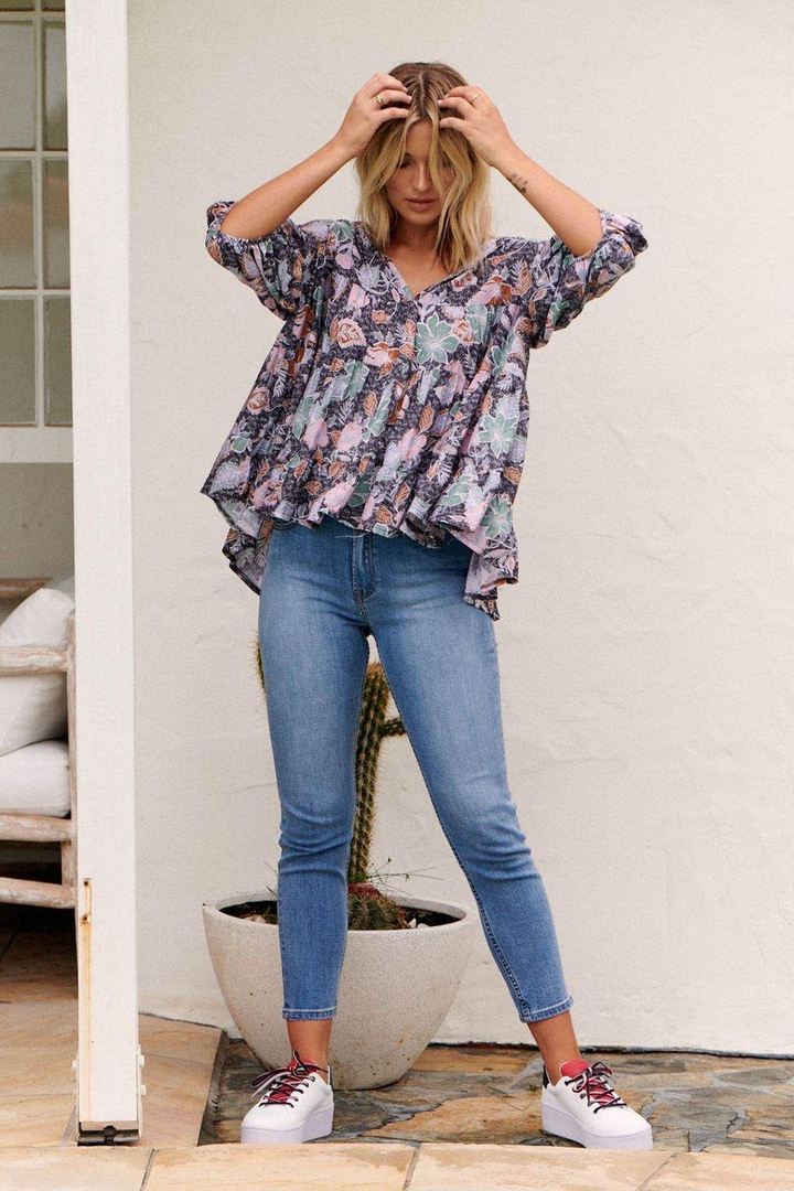 Jaase High Waisted Denim Jeans - washed blue