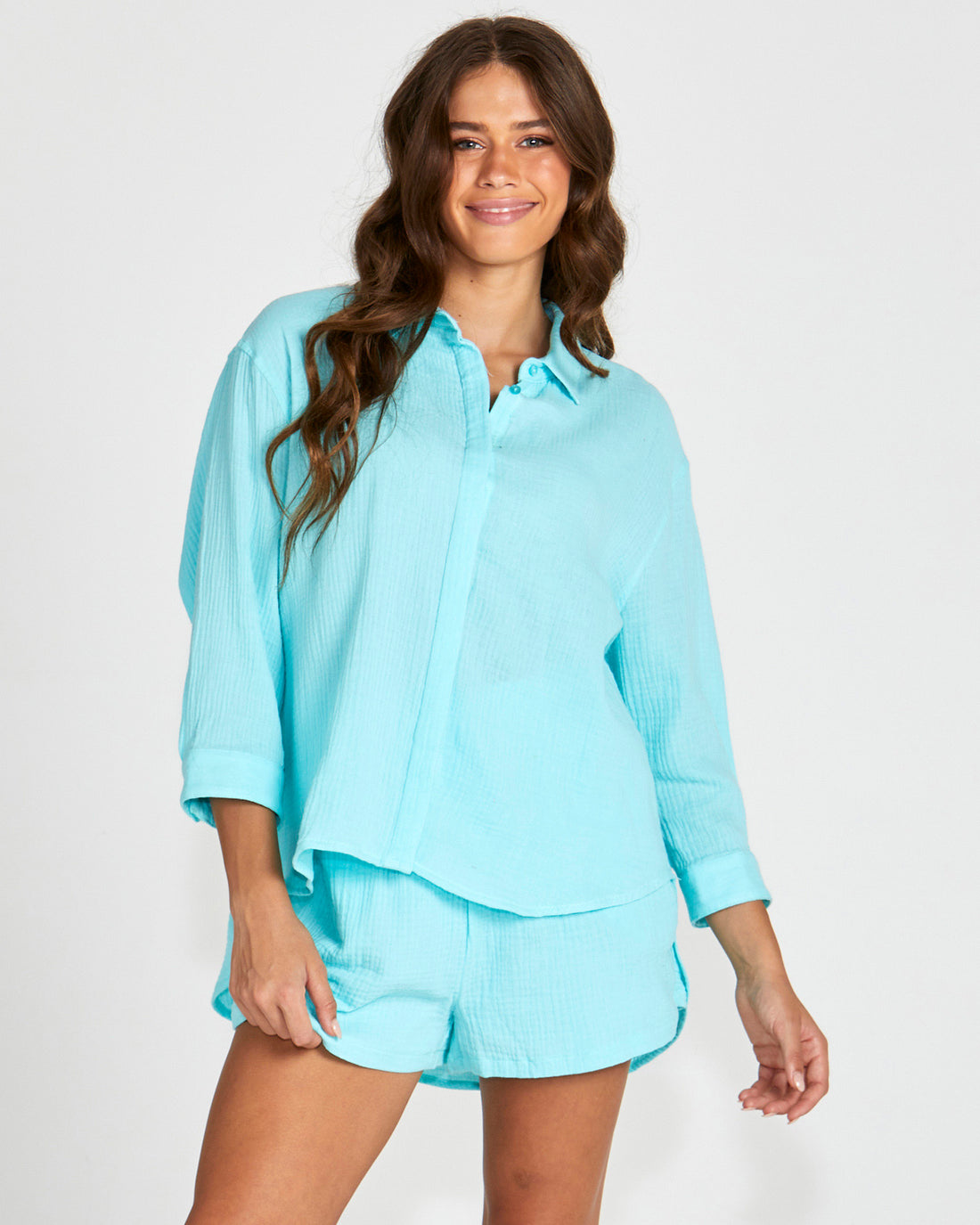 Felix Oversized Shirt - Aqua