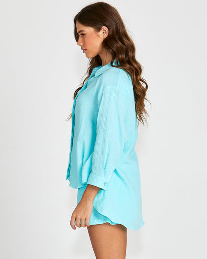 Felix Oversized Shirt - Aqua