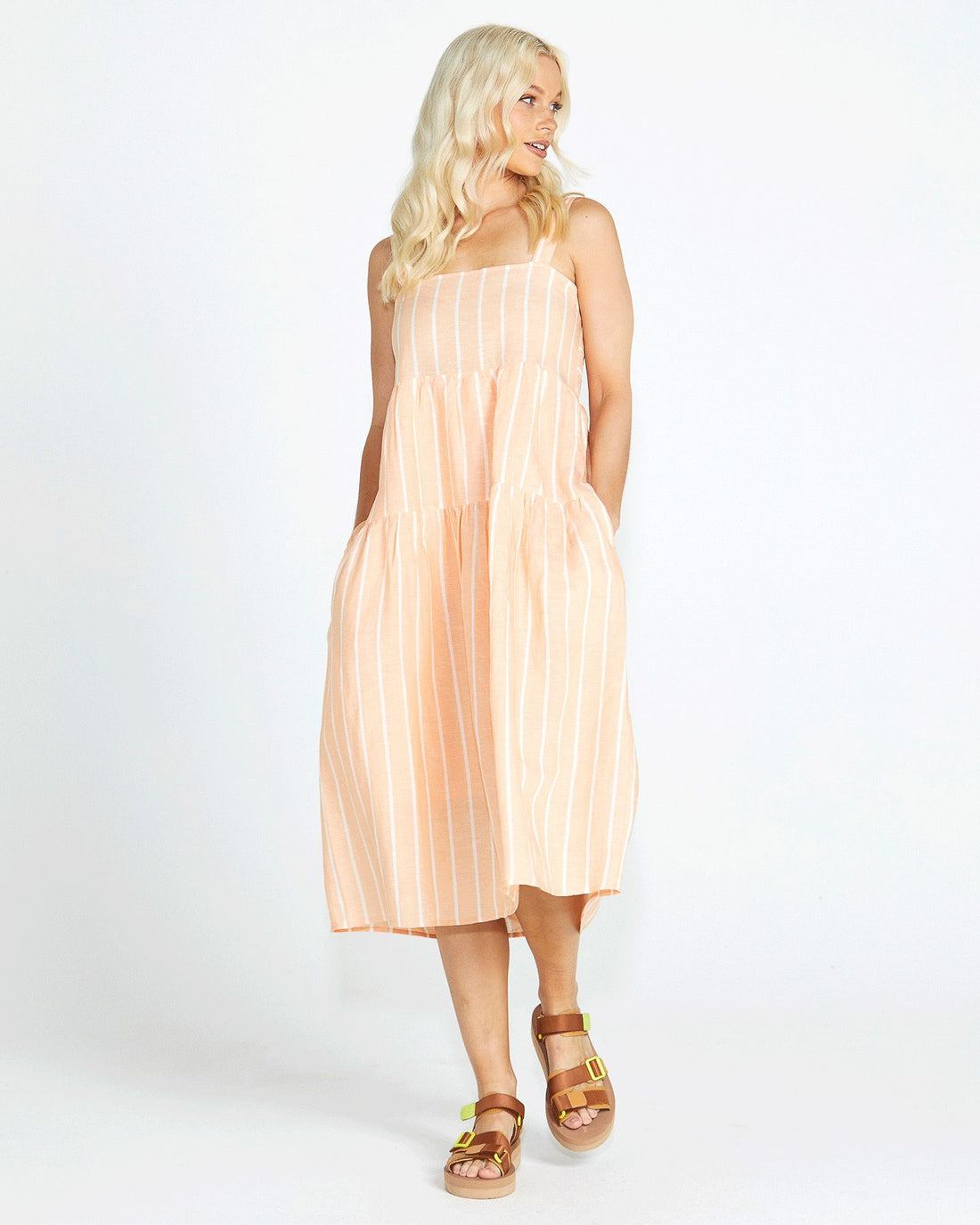 Lydia Shirred Back Midi Dress