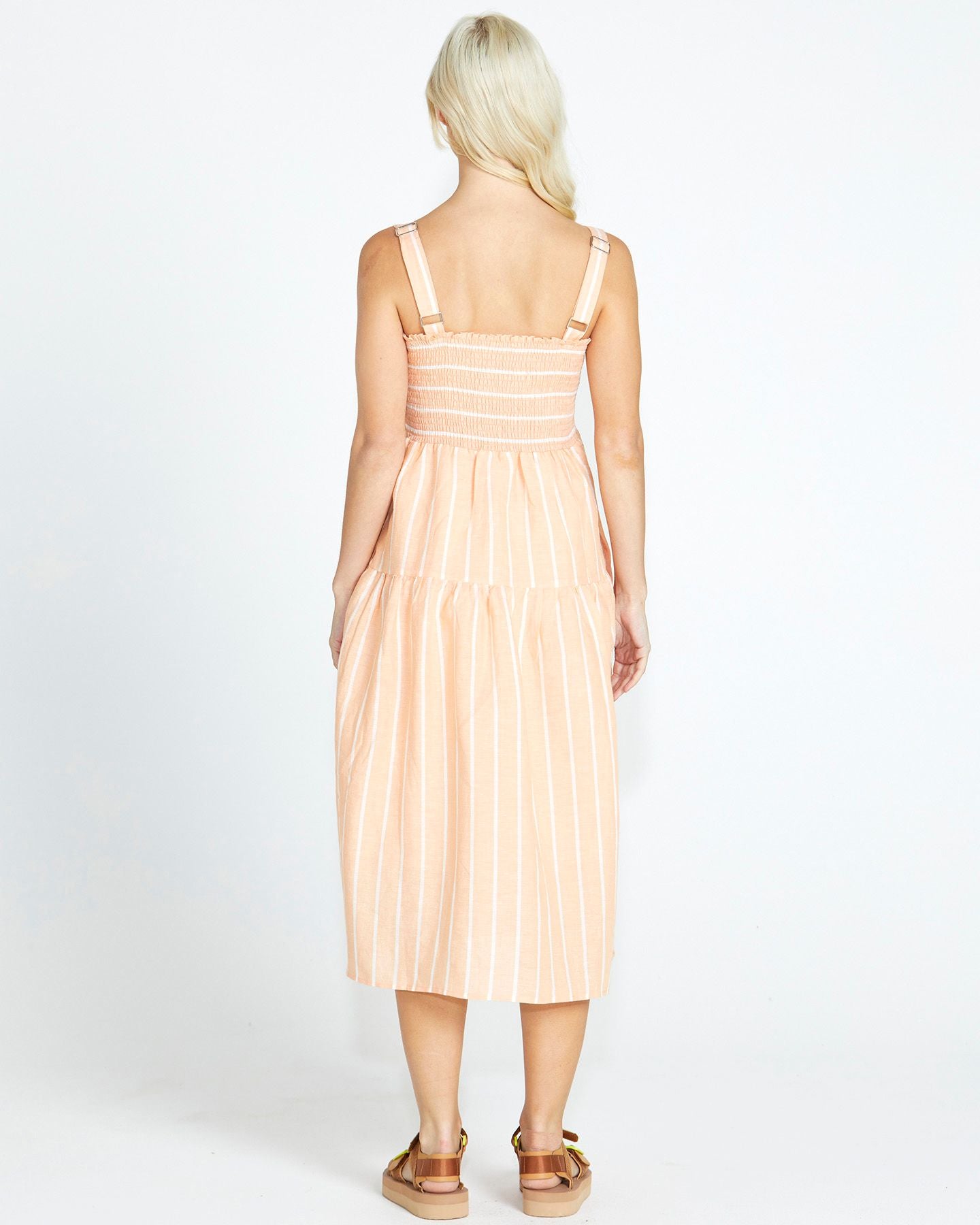 Lydia Shirred Back Midi Dress