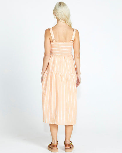 Lydia Shirred Back Midi Dress