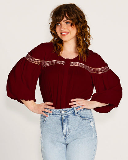 Rava Boho Top - Wine