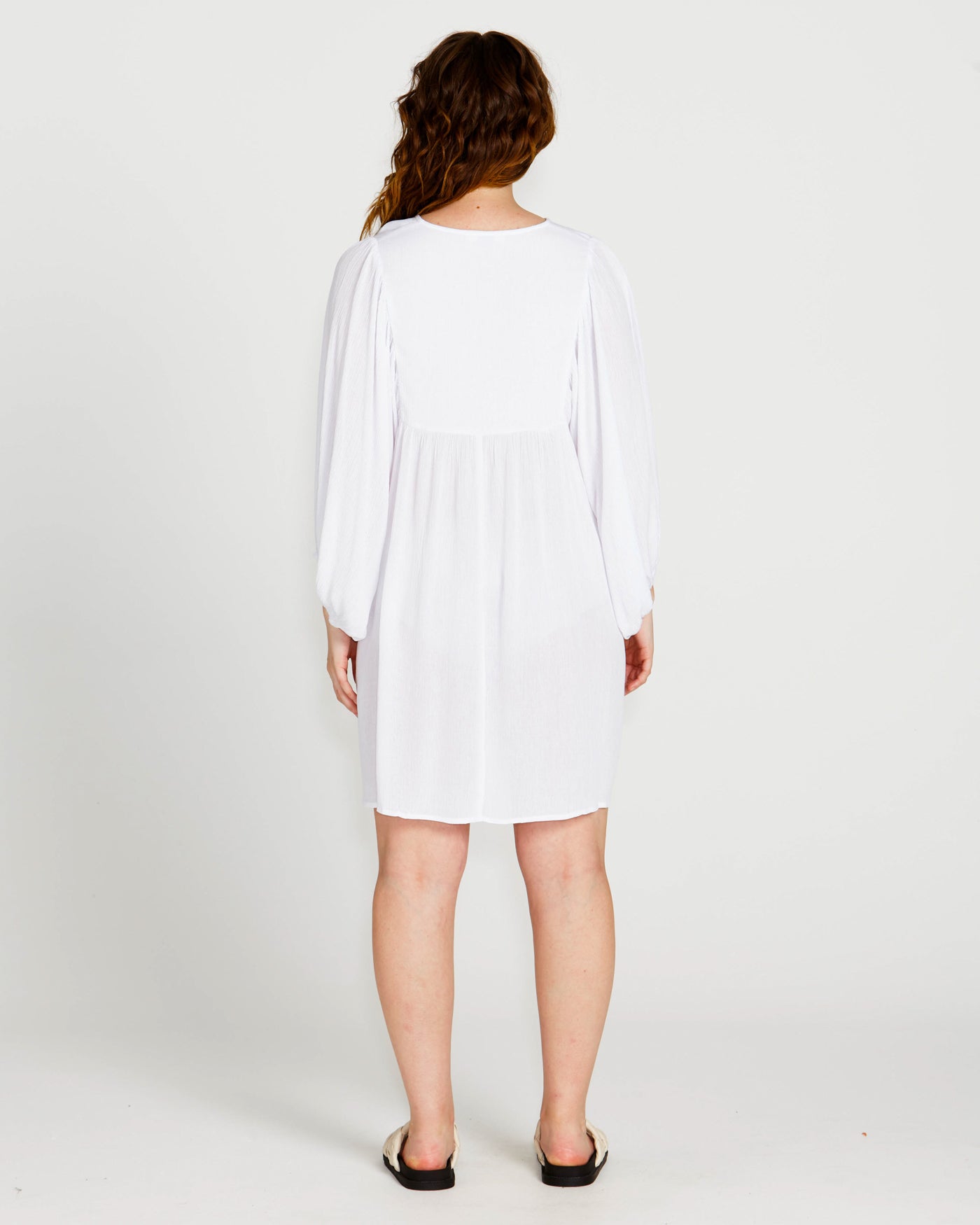 Rava Boho Mini Dress - White