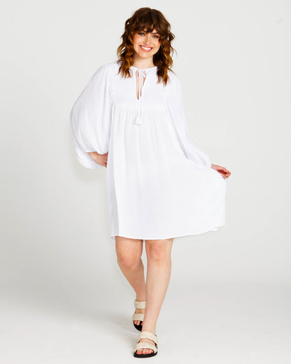 Rava Boho Mini Dress - White