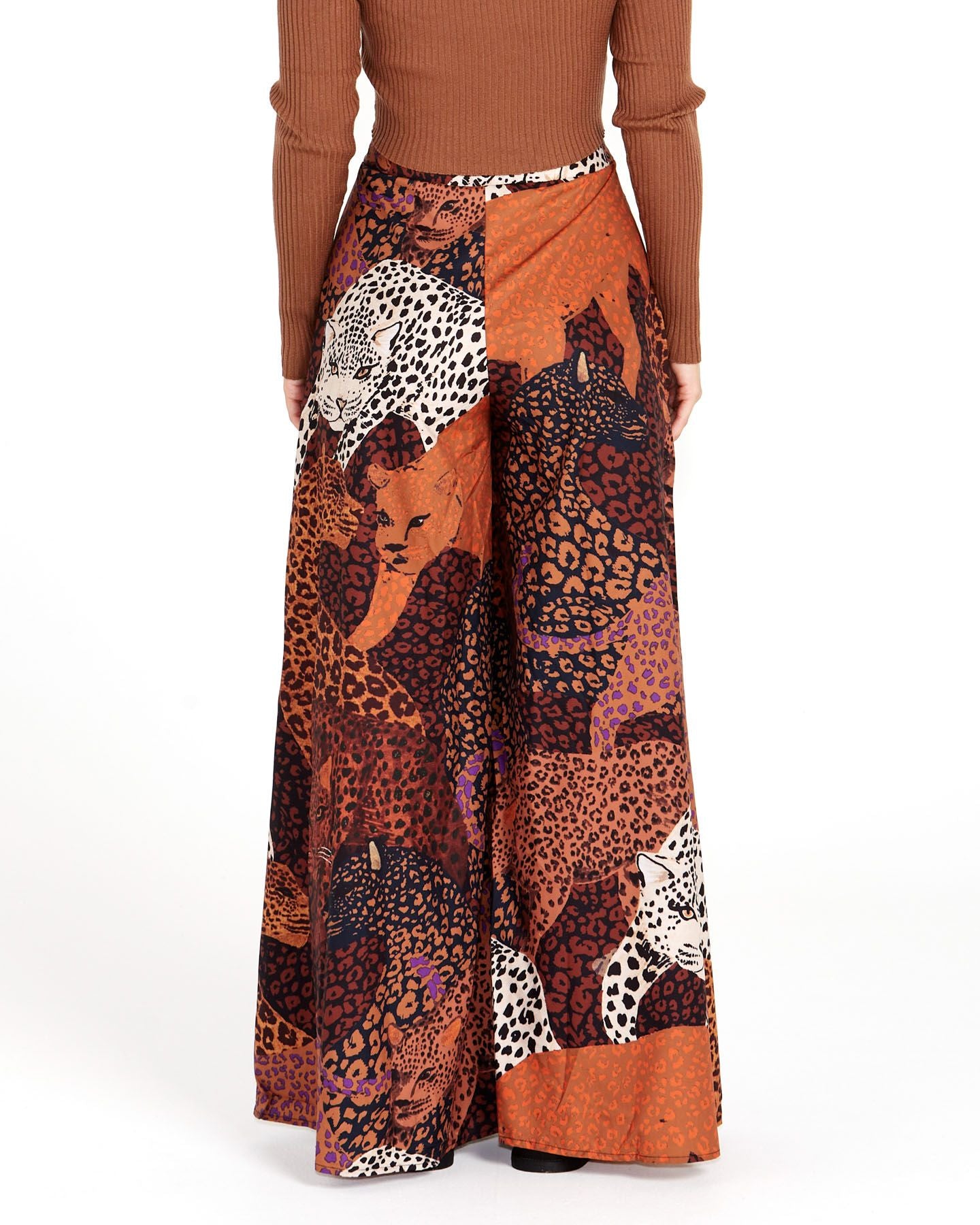 Sindi Wide Leg Pants - Leopard Print