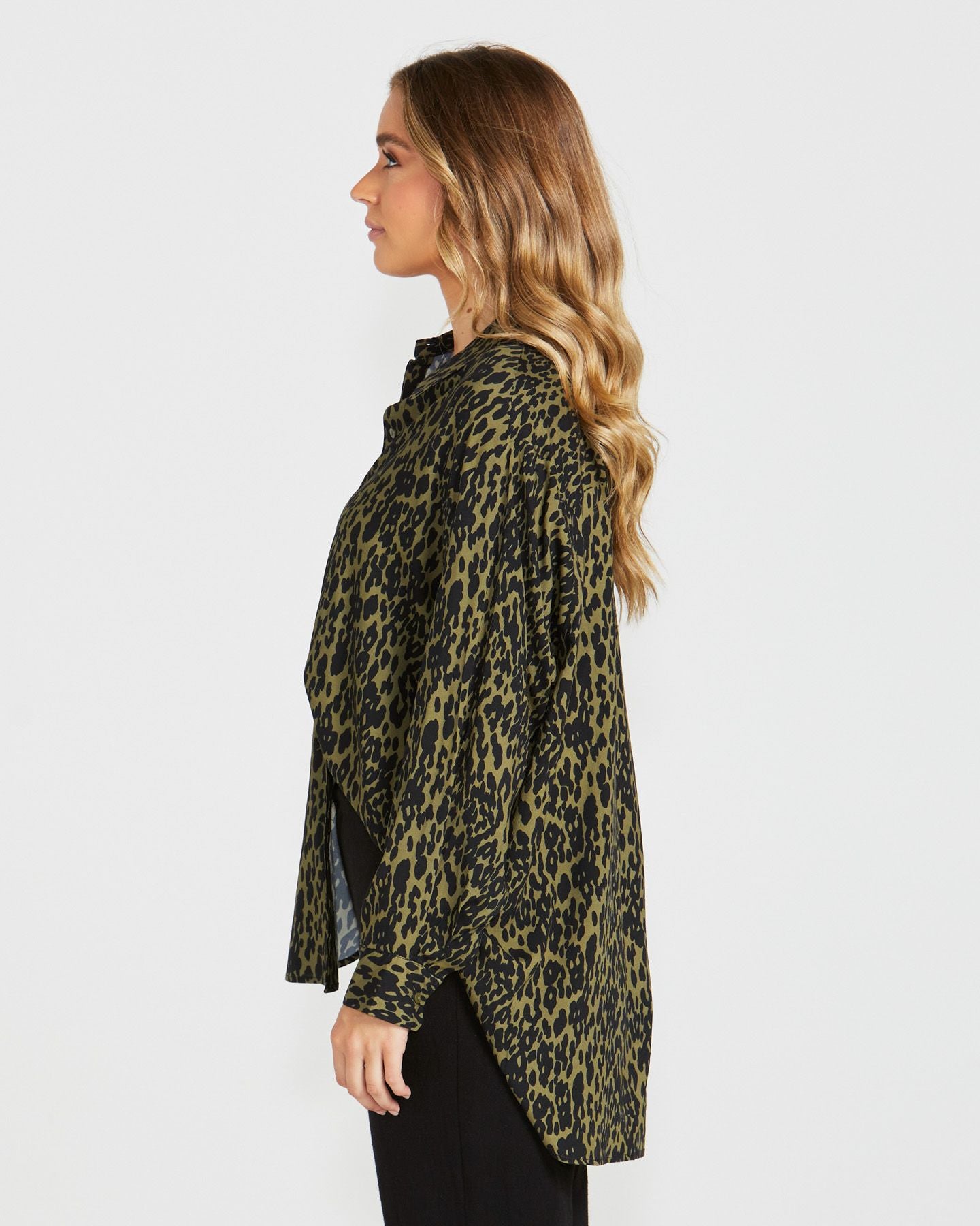 Theo Oversized Shirt - Khaki Animal