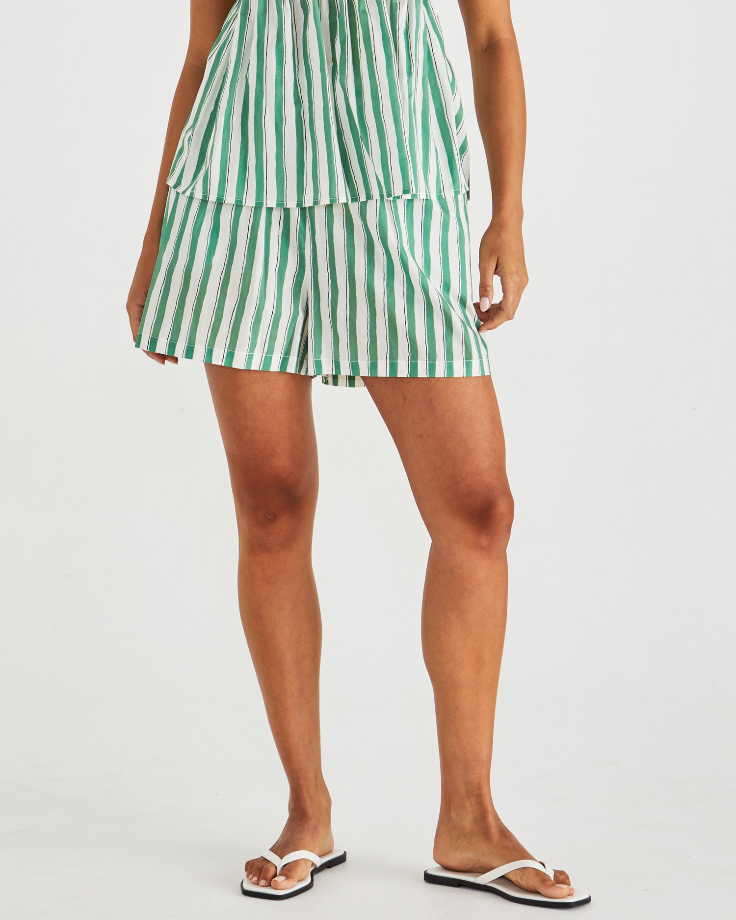 Seraphina Shorts -Green Stripe